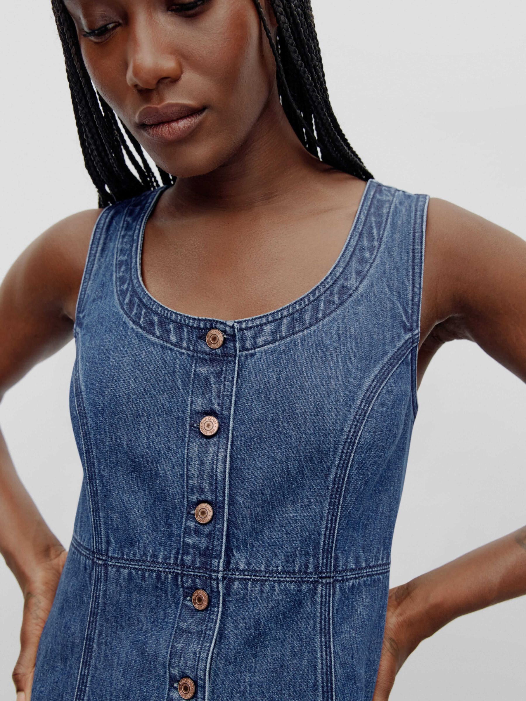 Blue Denim Mini Dress - Image 7 of 7