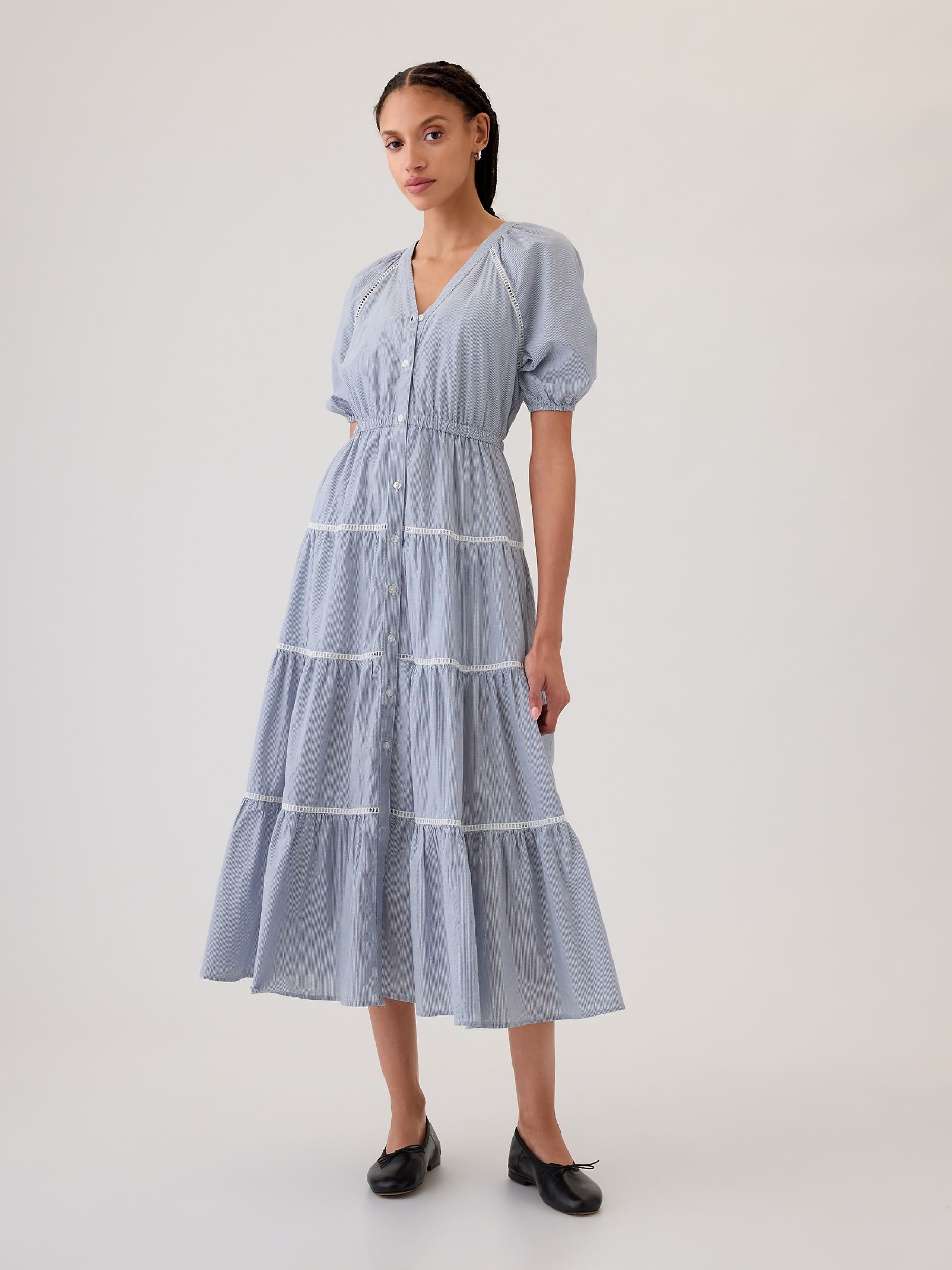 Blue Tiered Midi Dress - Image 1 of 1
