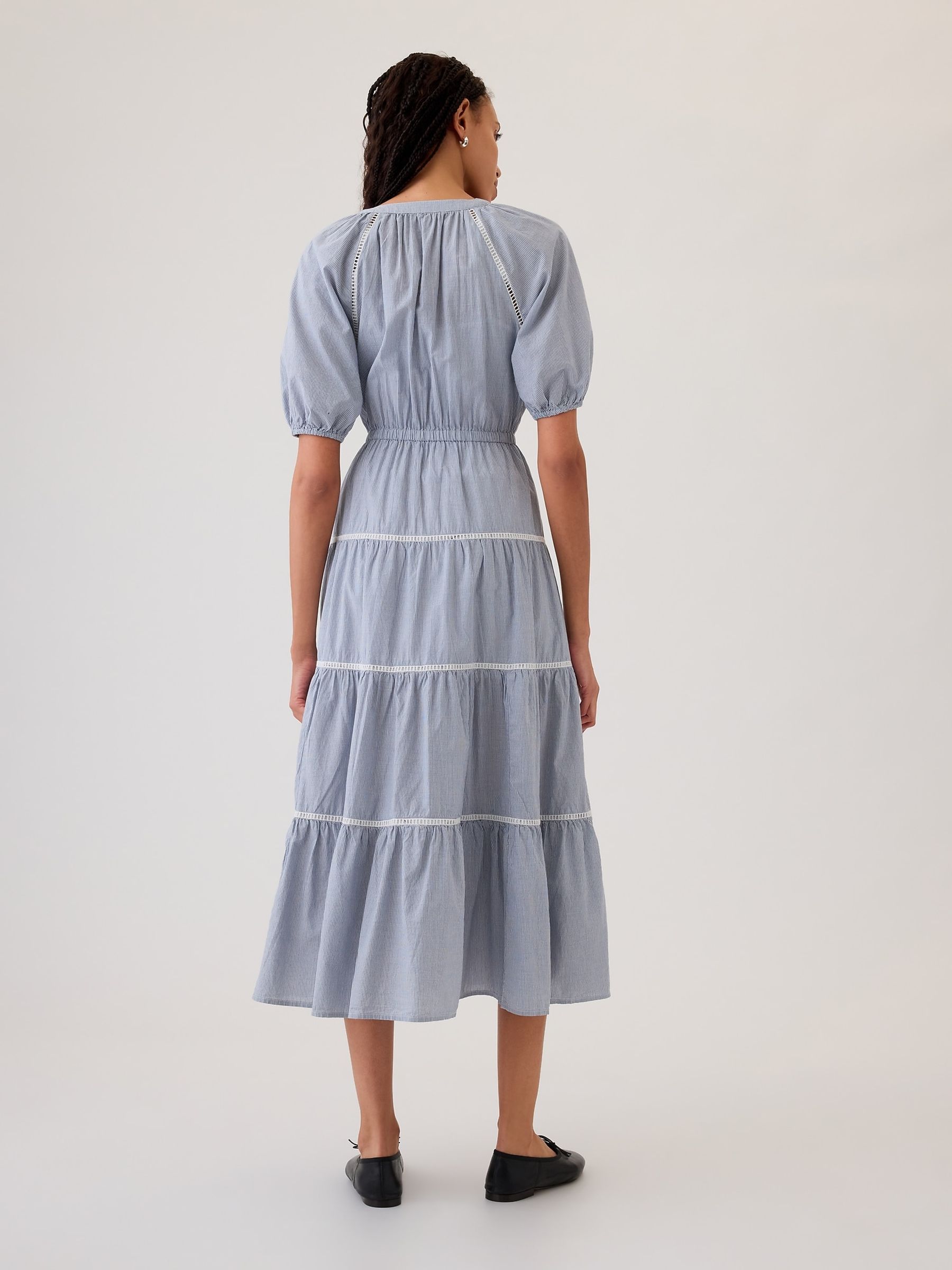 Blue Tiered Midi Dress - Image 2 of 4