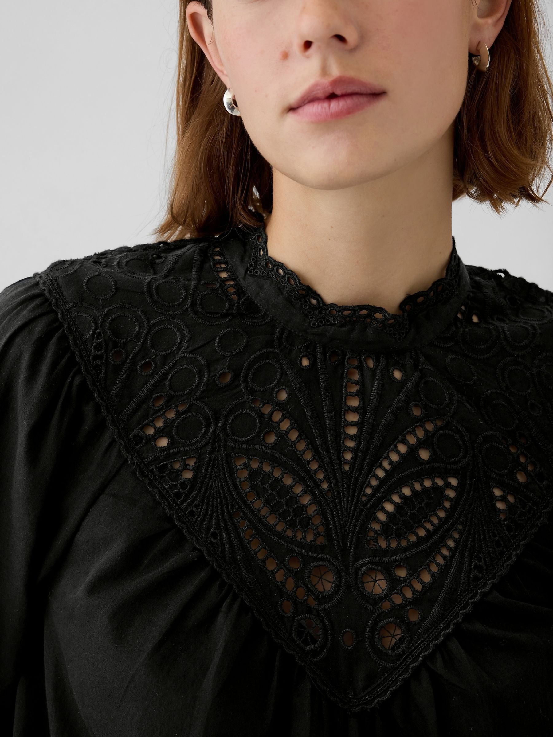 Black Crochet Long Sleeve Top - Image 4 of 5