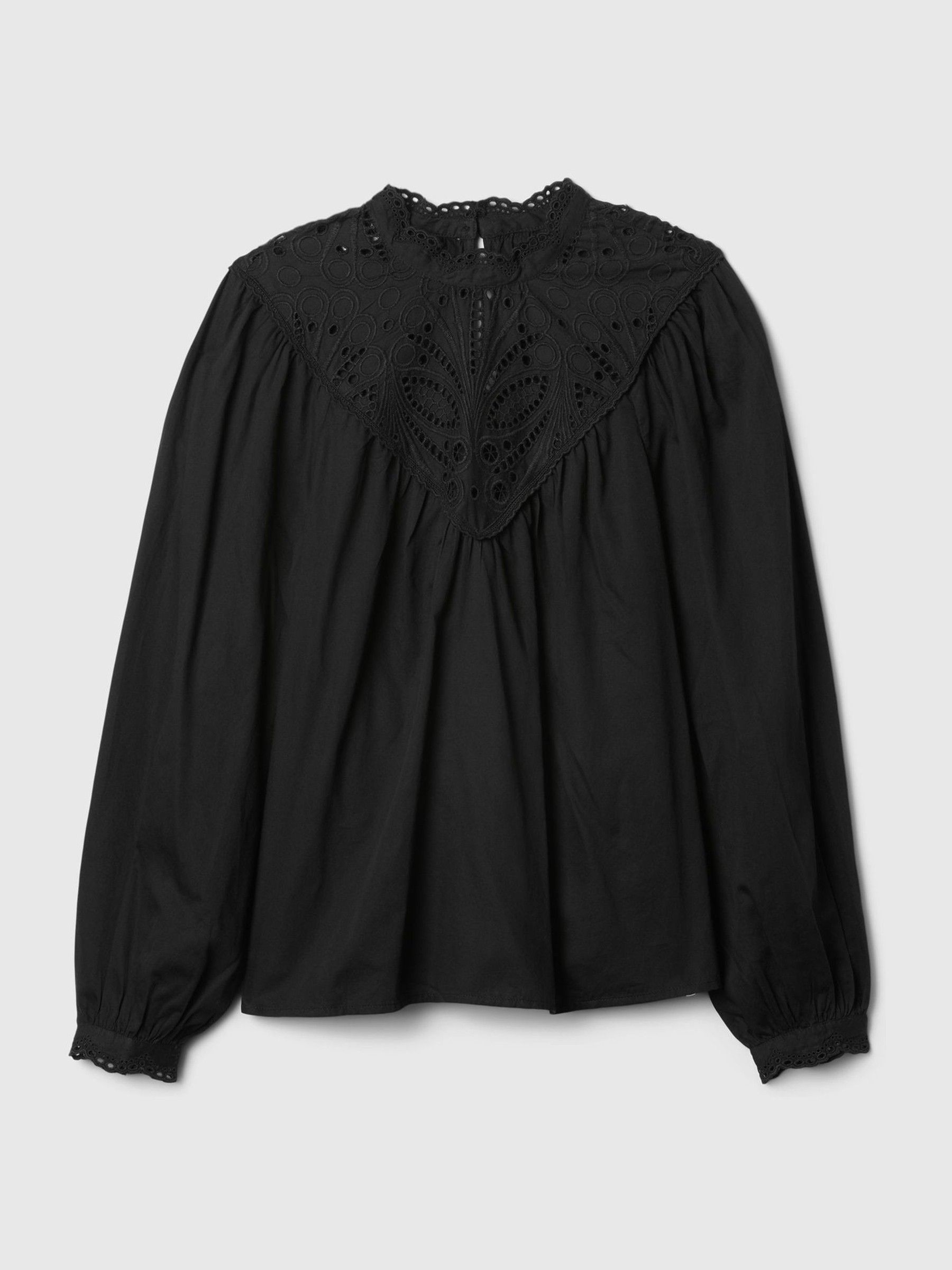 Black Crochet Long Sleeve Top - Image 5 of 5