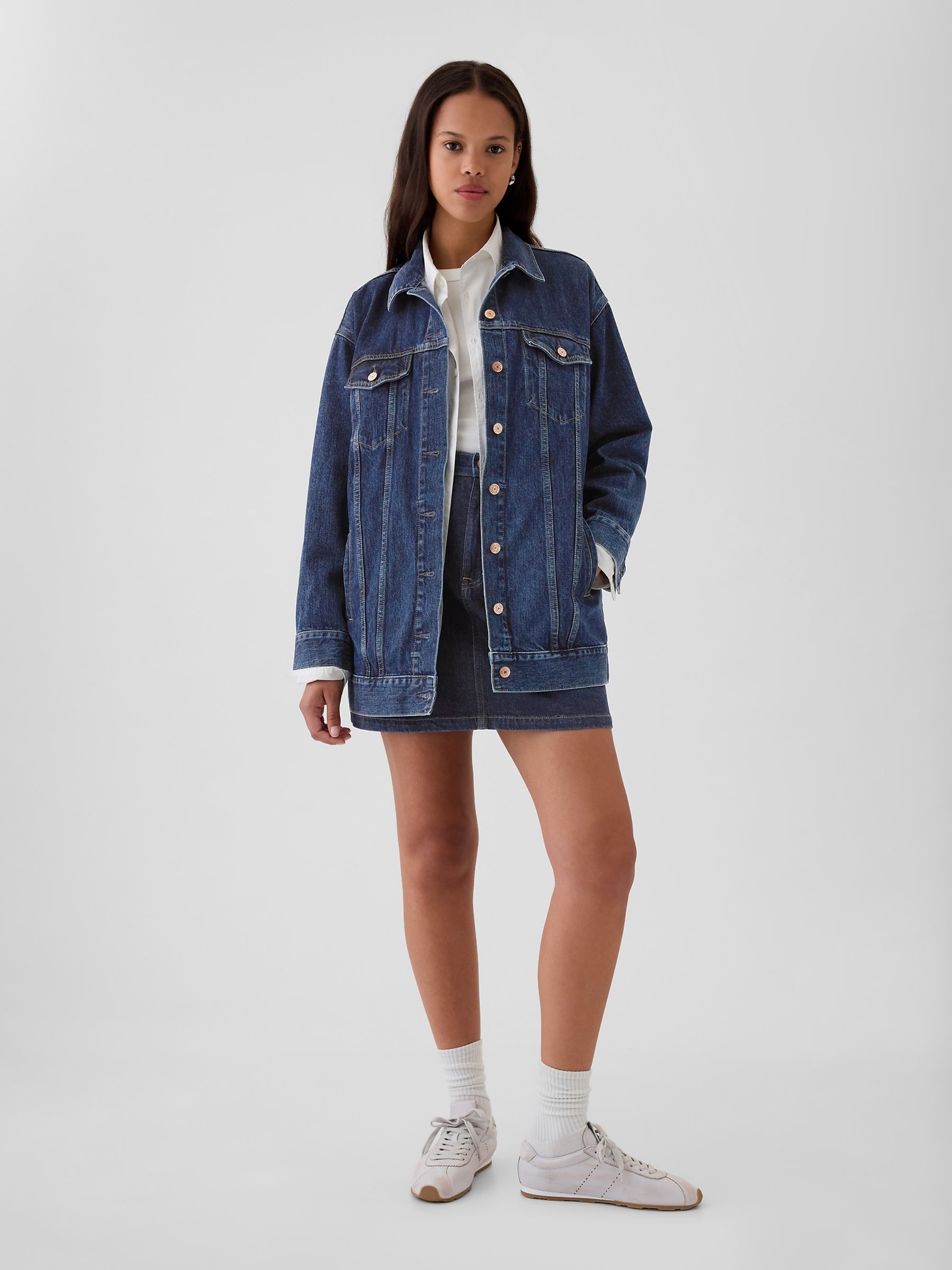 Blue Oversized Icon Denim Jacket - Image 3 of 7
