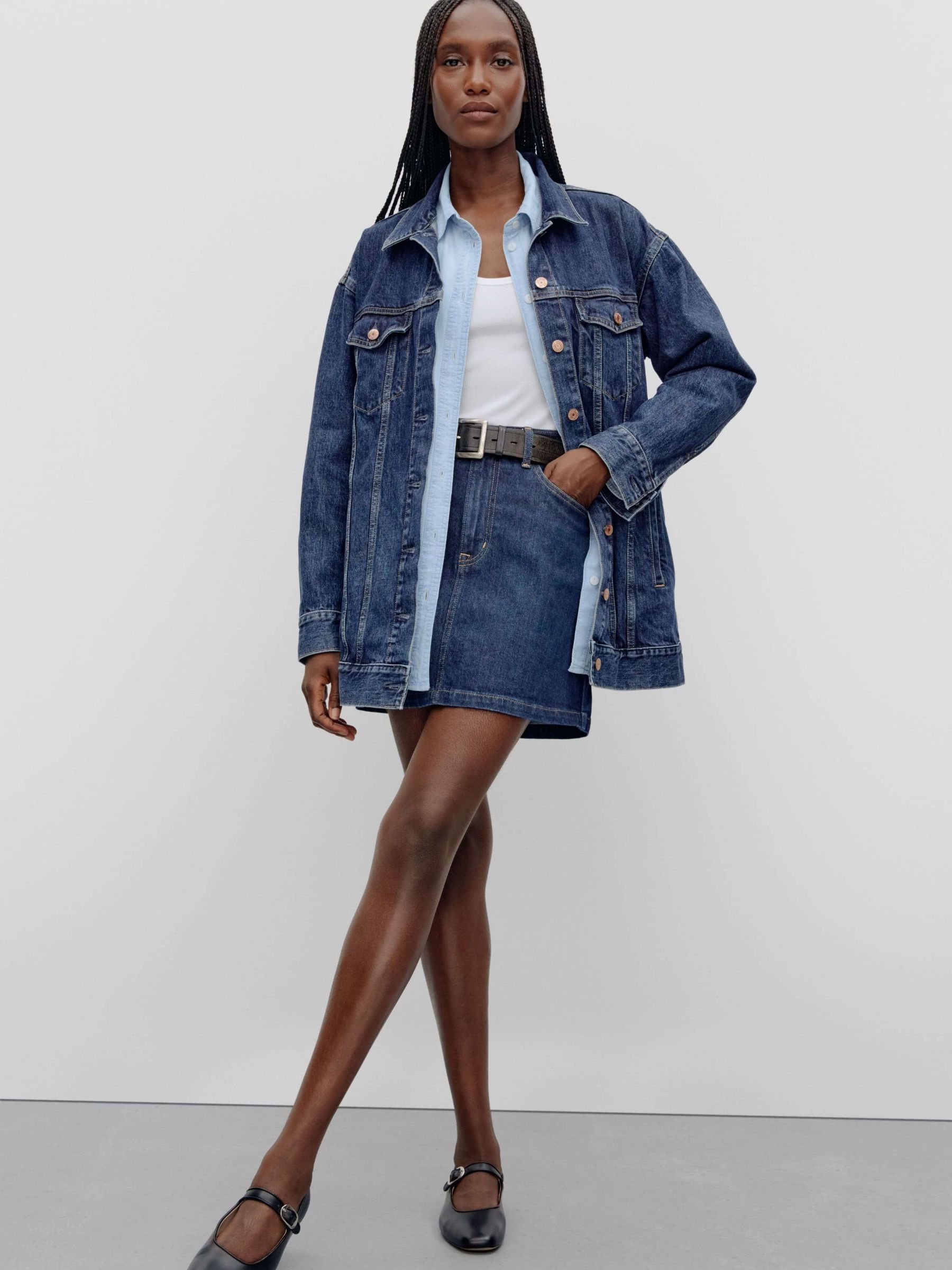 Blue Oversized Icon Denim Jacket - Image 5 of 7