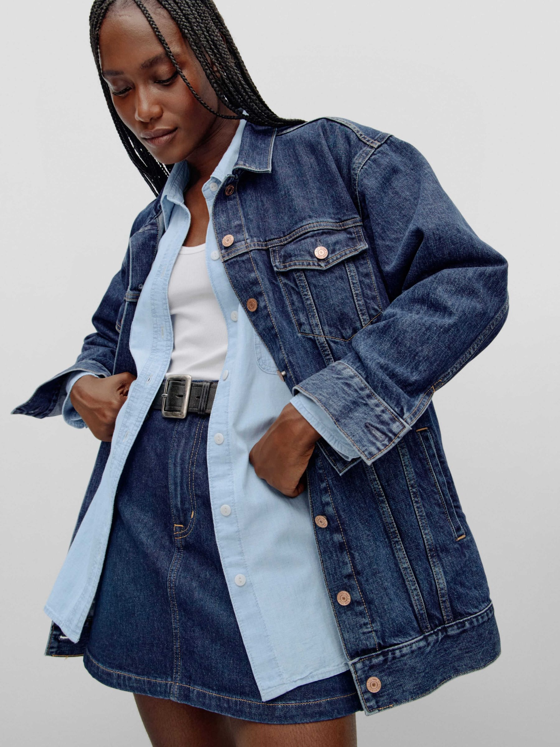 Blue Oversized Icon Denim Jacket | Gap