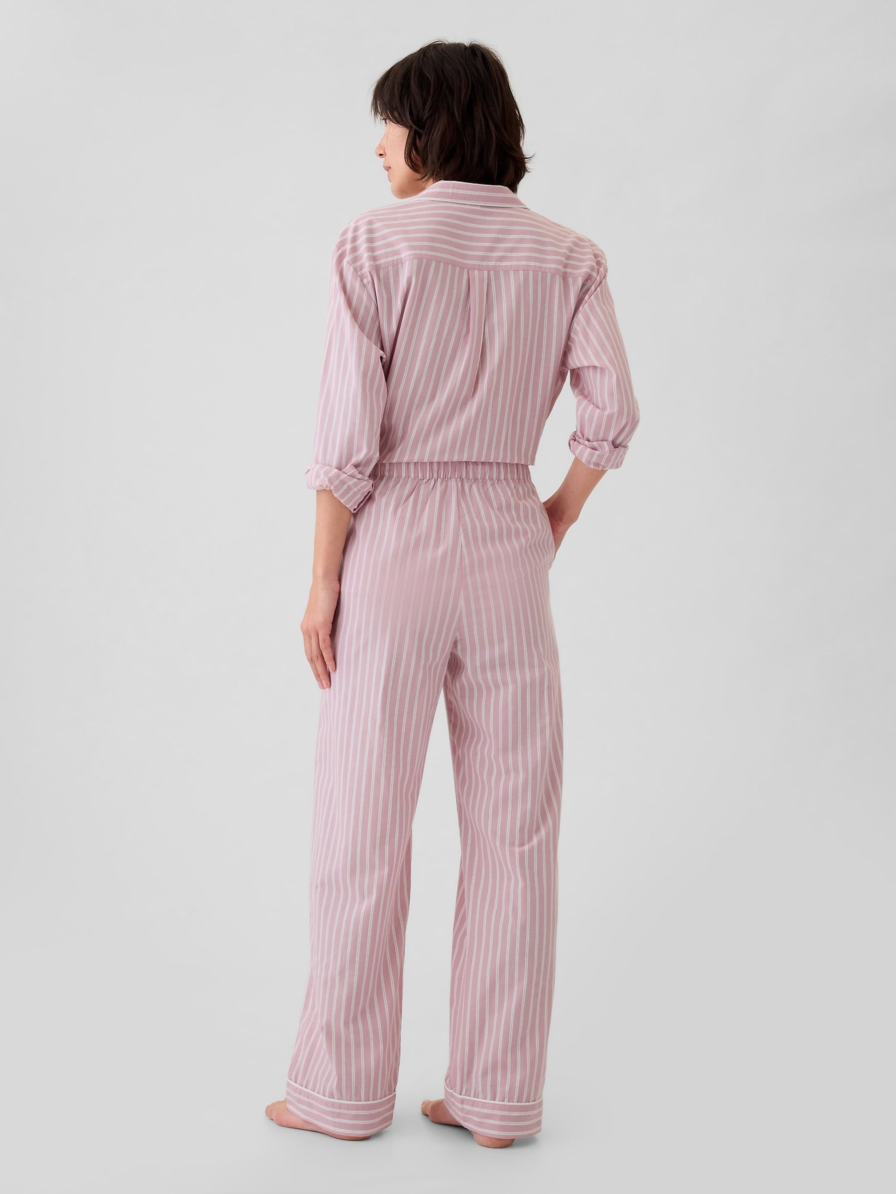 Pink Stripe 100% Cotton Poplin Pyjama Bottoms - Image 2 of 4