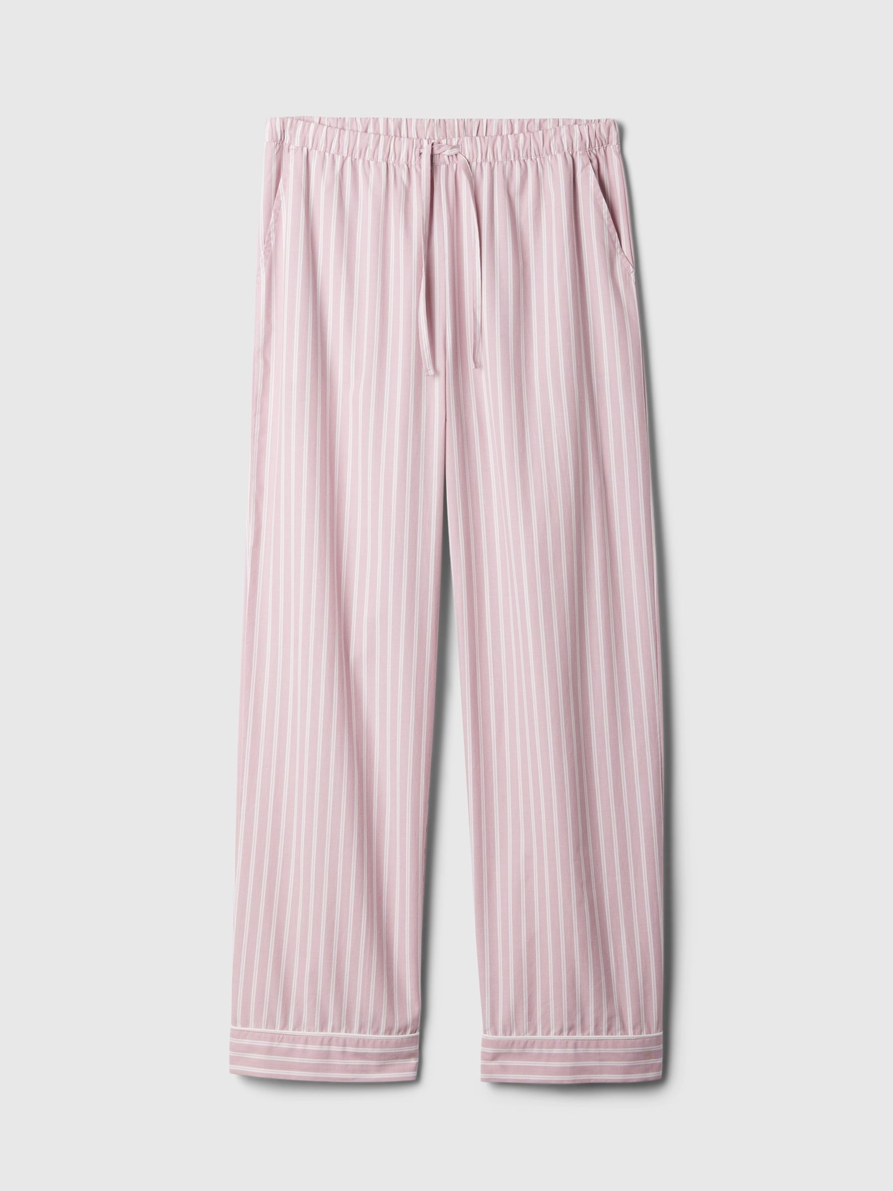 Pink Stripe 100% Cotton Poplin Pyjama Bottoms - Image 4 of 4
