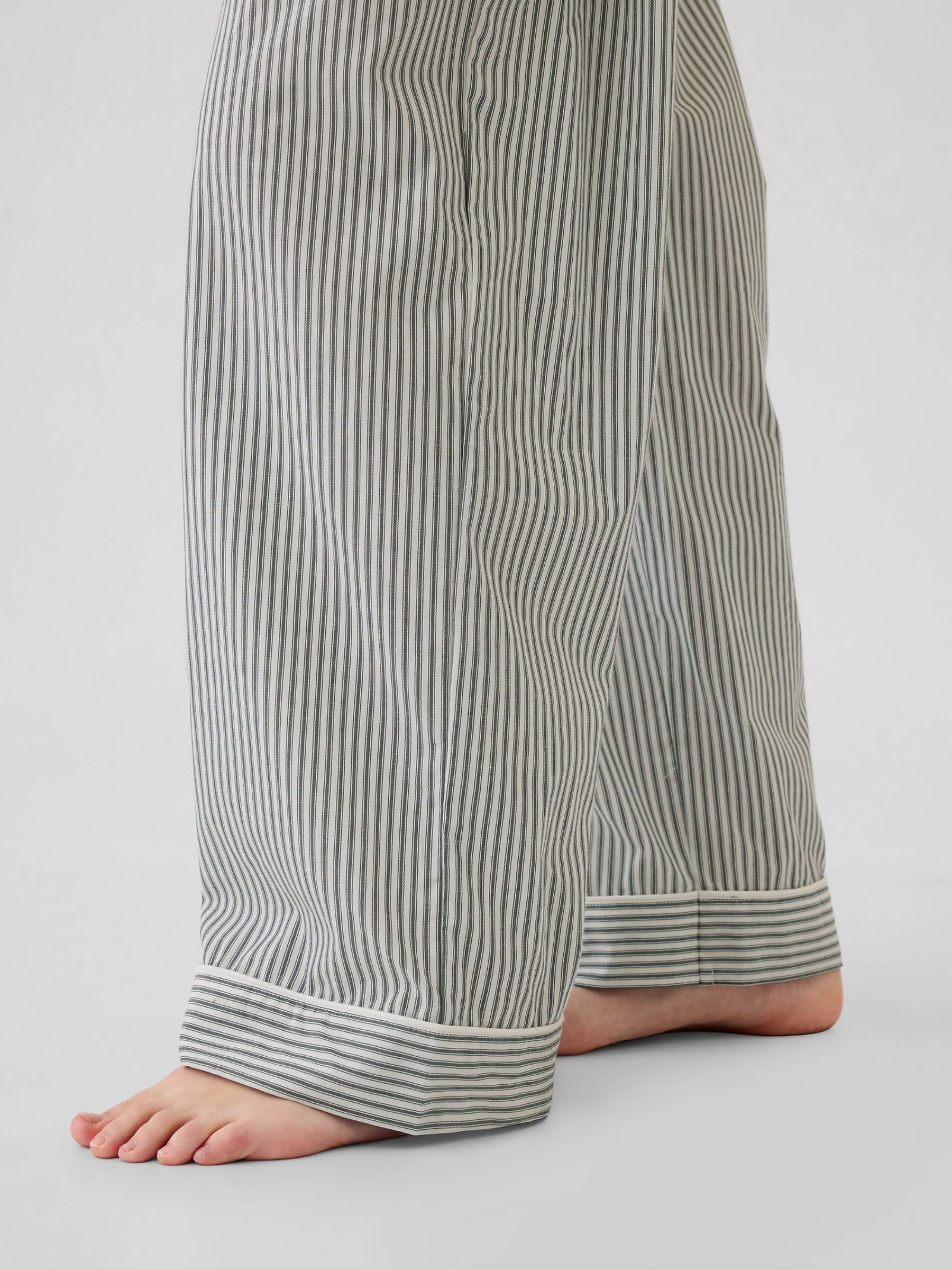 Green Stripe 100% Cotton Poplin Pyjama Bottoms | Gap