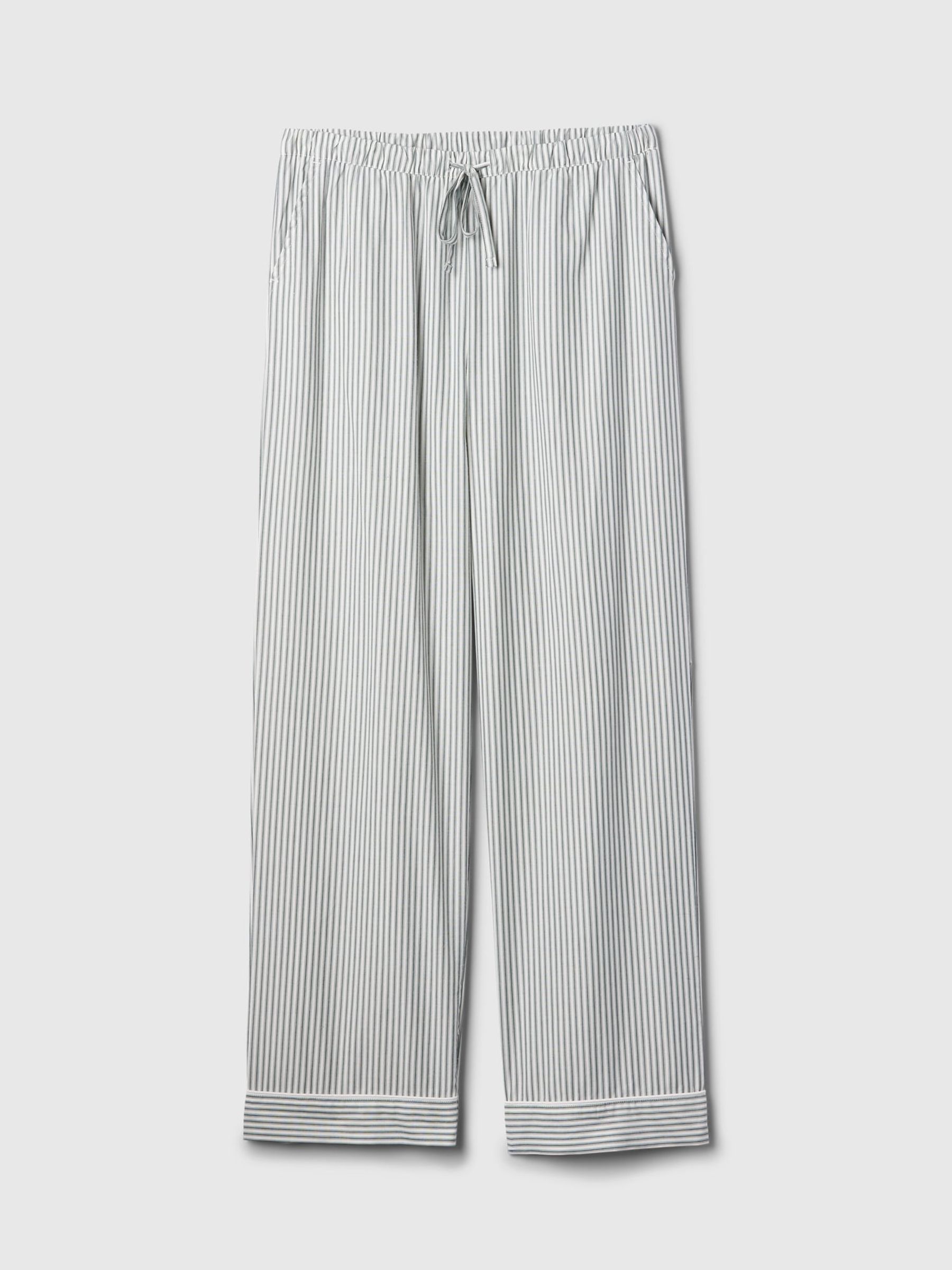Green Stripe 100% Cotton Poplin Pyjama Bottoms - Image 5 of 5
