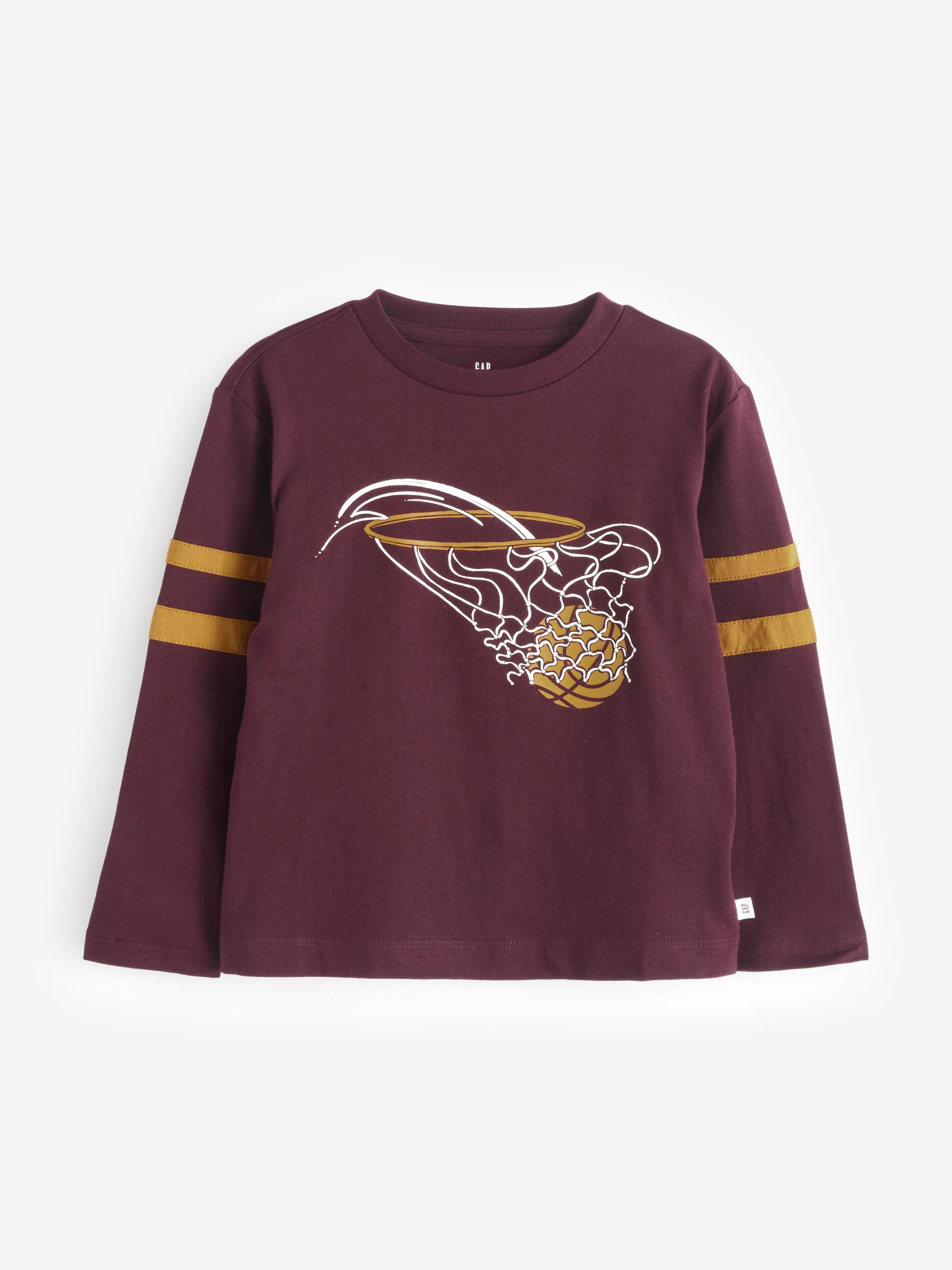 Burgundy Red Athletic Graphic Crew Neck Long Sleeve T-Shirt (4-13yrs) - Image 1 of 3