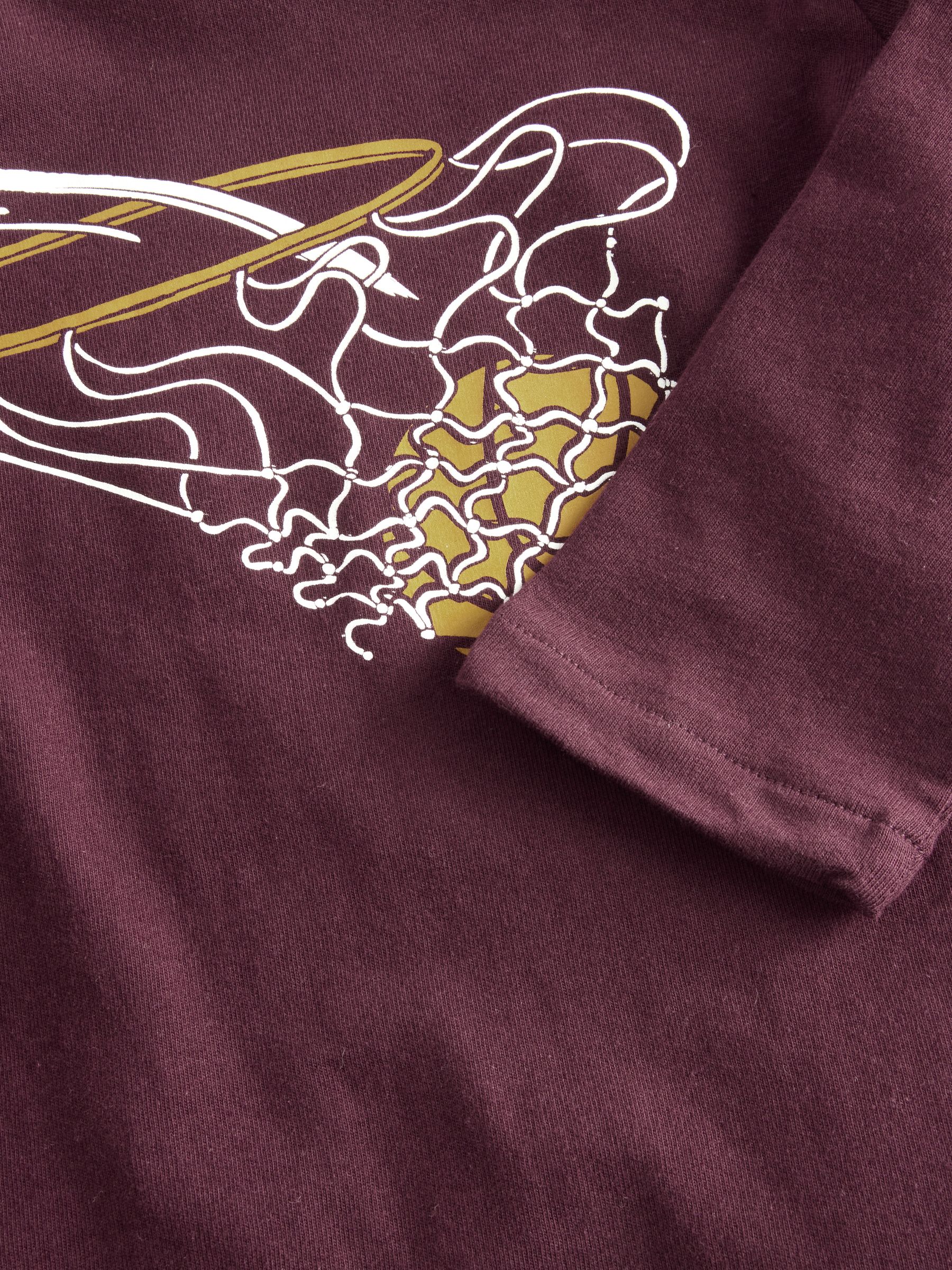 Burgundy Red Athletic Graphic Crew Neck Long Sleeve T-Shirt (4-13yrs) - Image 3 of 3