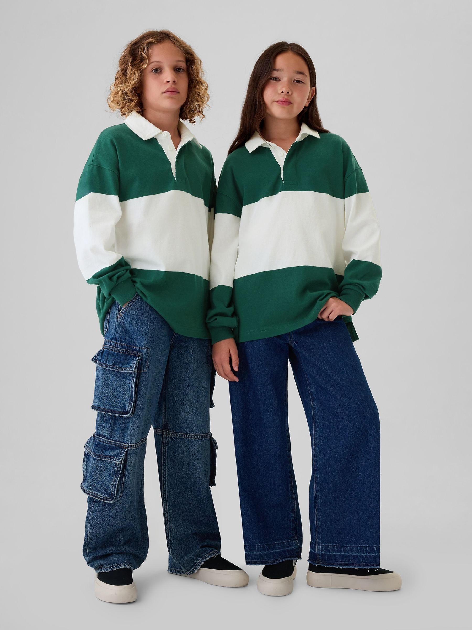 Green/White Rugby Shirt (4-13yrs) - Image 1 of 5