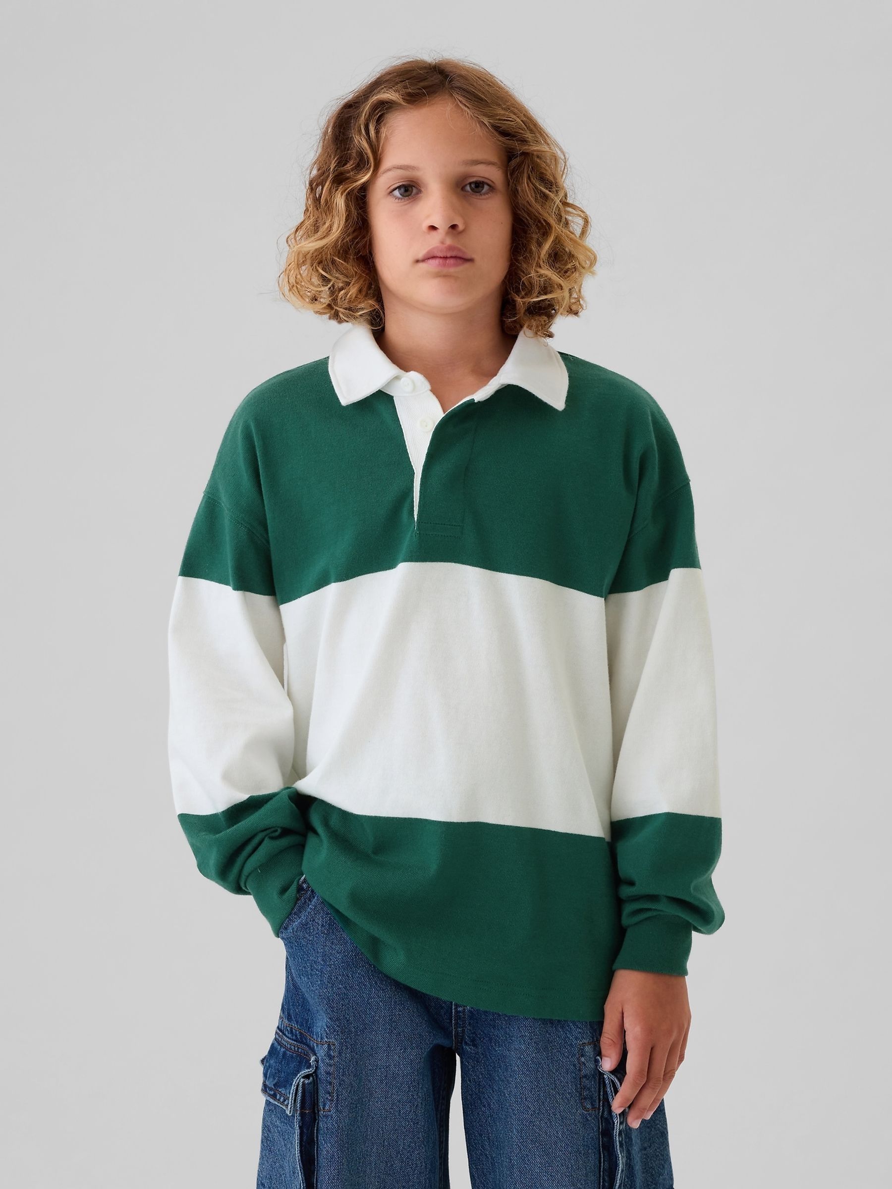 Green/White Rugby Shirt (4-13yrs) - Image 3 of 5