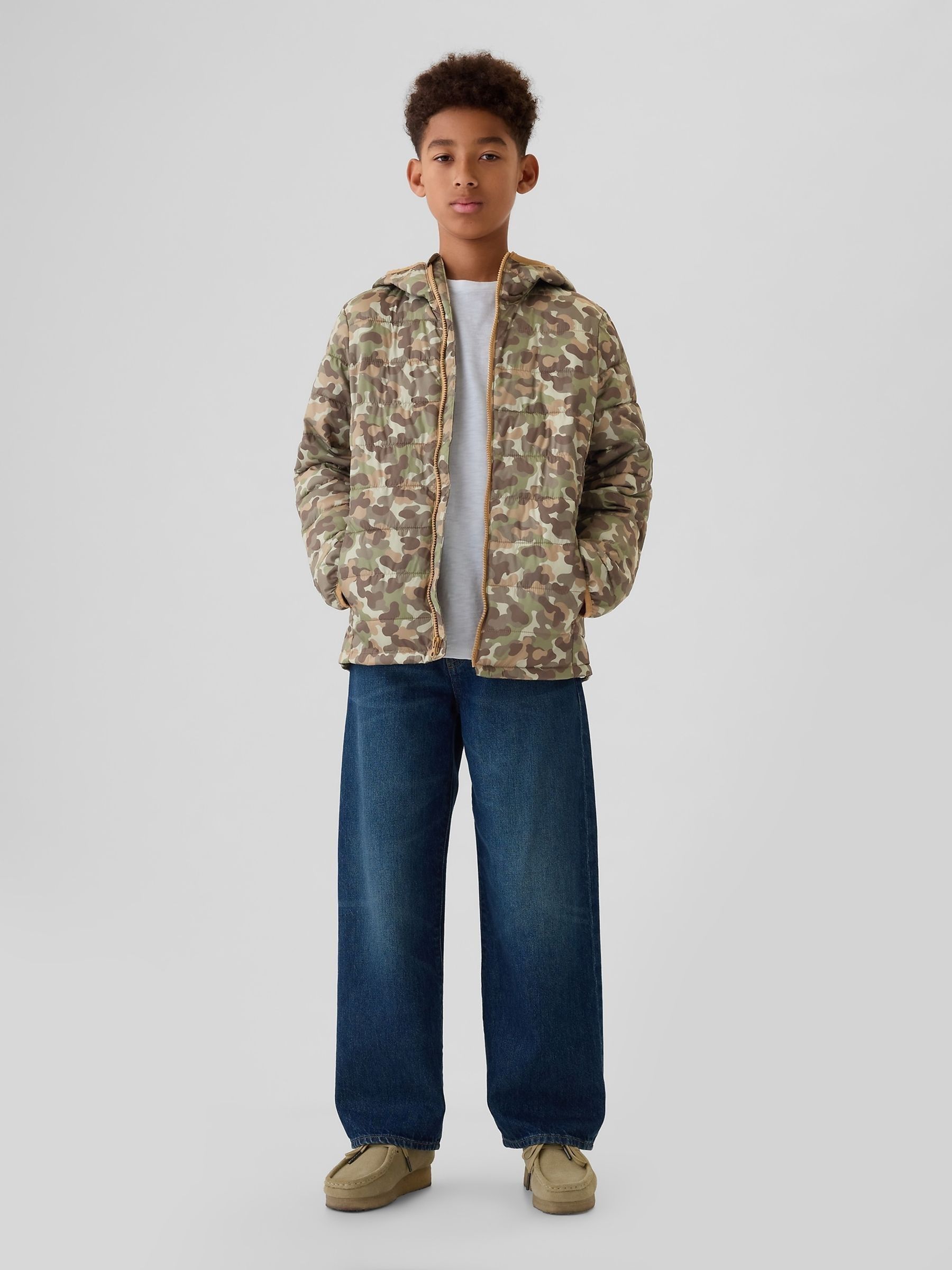 Green Camo Cold Control Water Resistant Puffer Jacket (4-13yrs) - Image 3 of 6