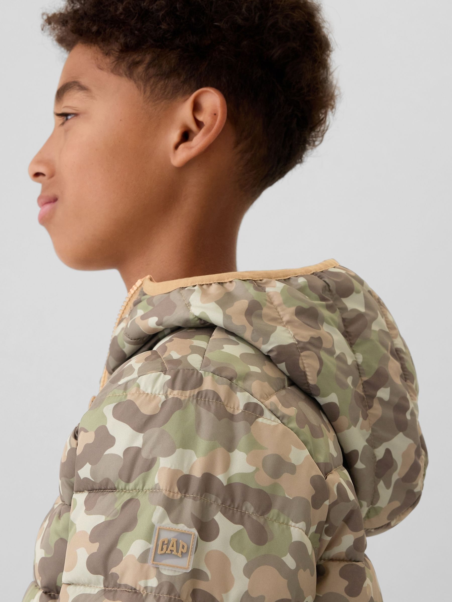 Green Camo Cold Control Water Resistant Puffer Jacket (4-13yrs) - Image 4 of 6