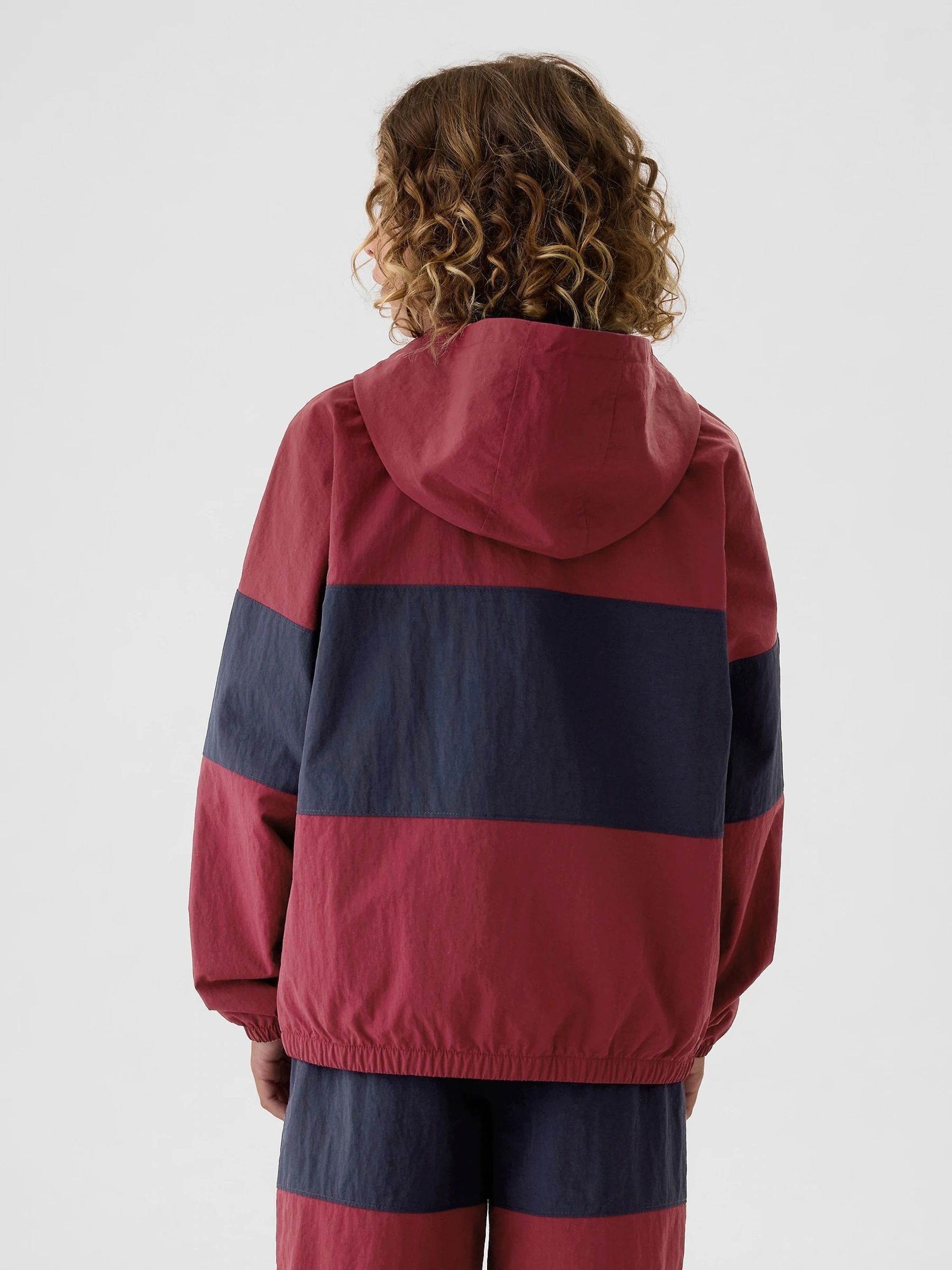 Burgundy Red Logo Hooded Windbreaker Jacket (4-13yrs) - Image 2 of 5