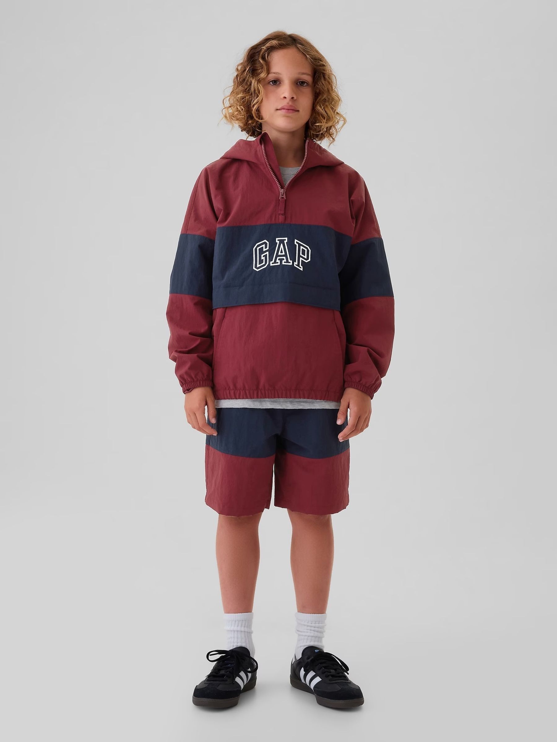 Burgundy Red Logo Hooded Windbreaker Jacket (4-13yrs) - Image 3 of 5