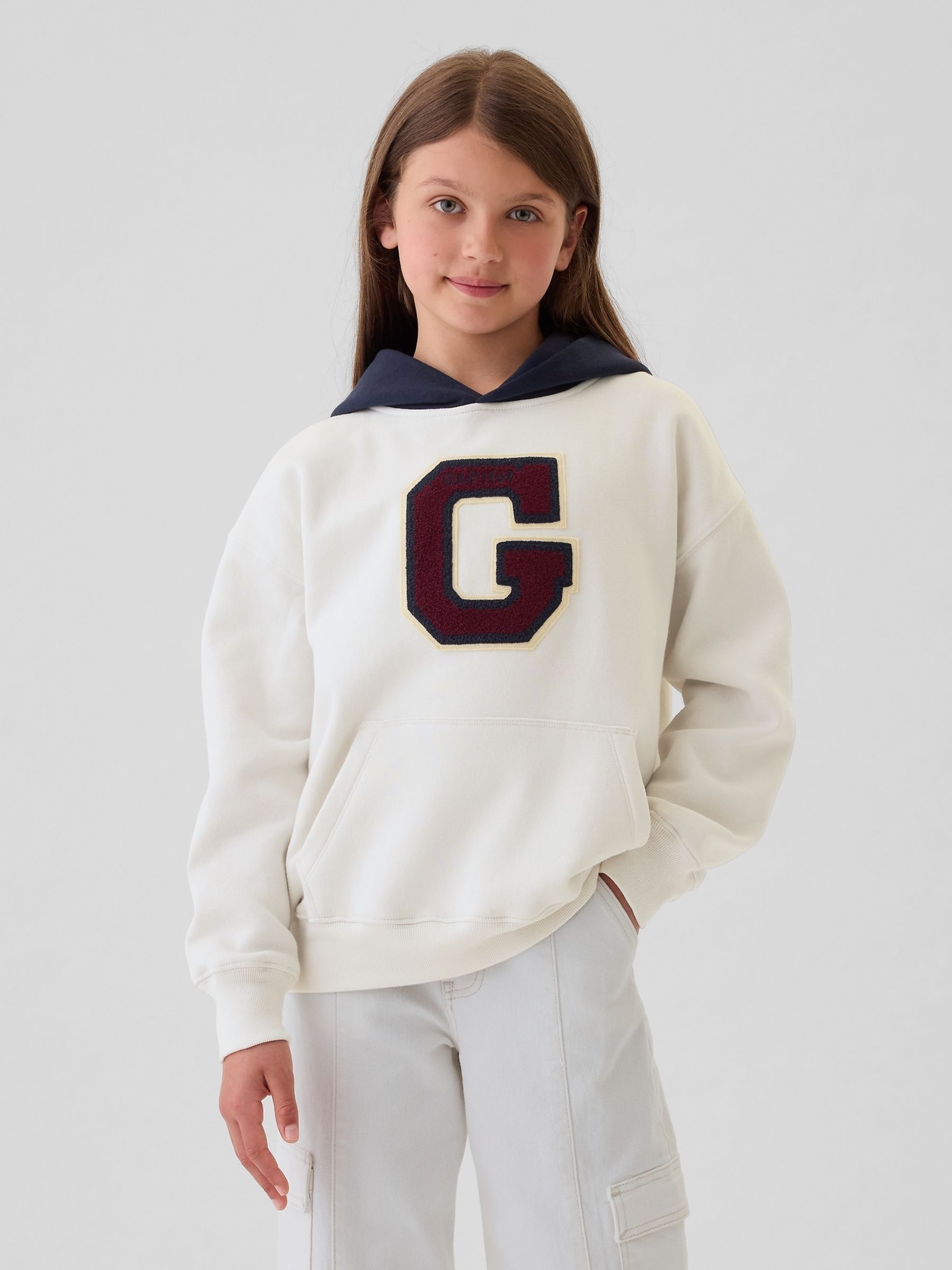 Cream Logo Varsity Hoodie (4-13yrs) - Image 4 of 6