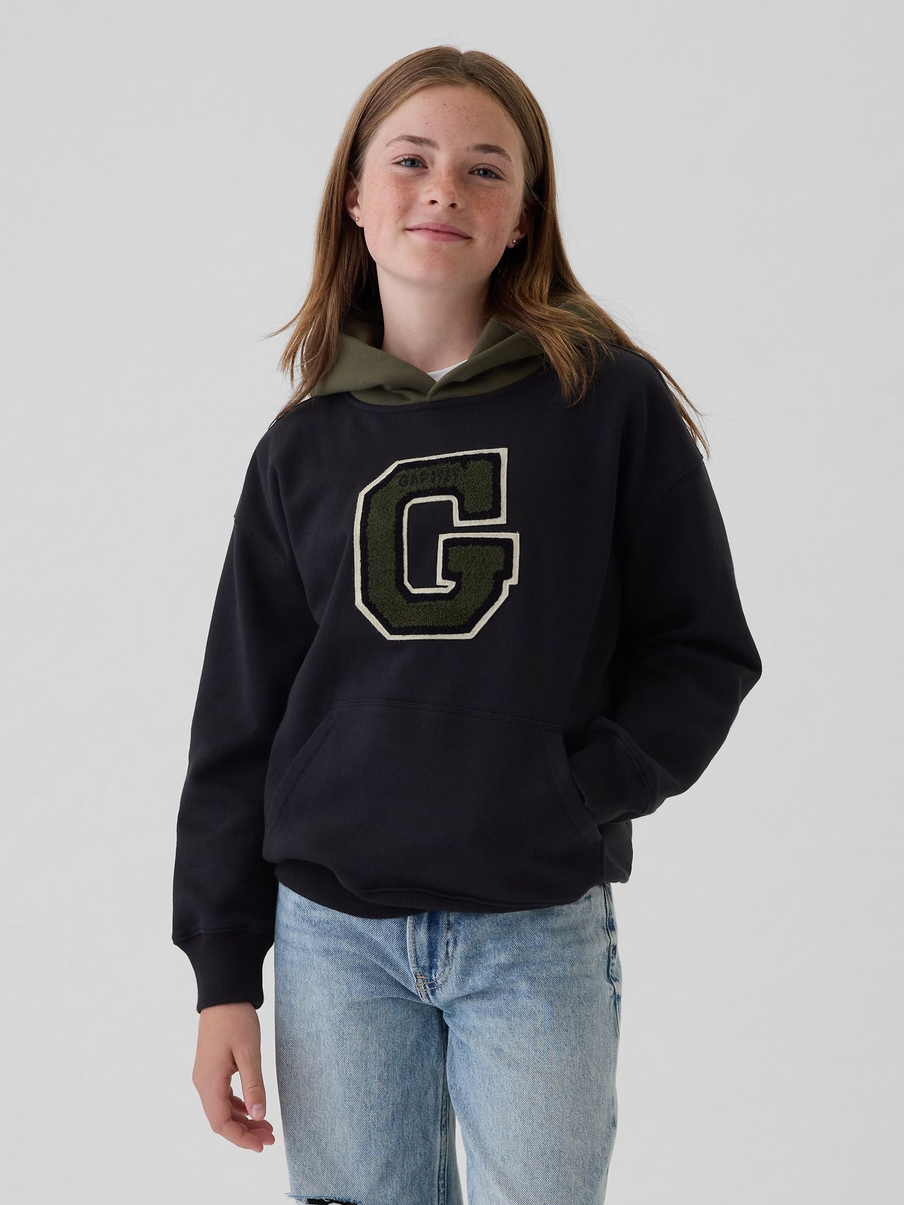 Black Logo Varsity Hoodie (4-13yrs) - Image 4 of 6
