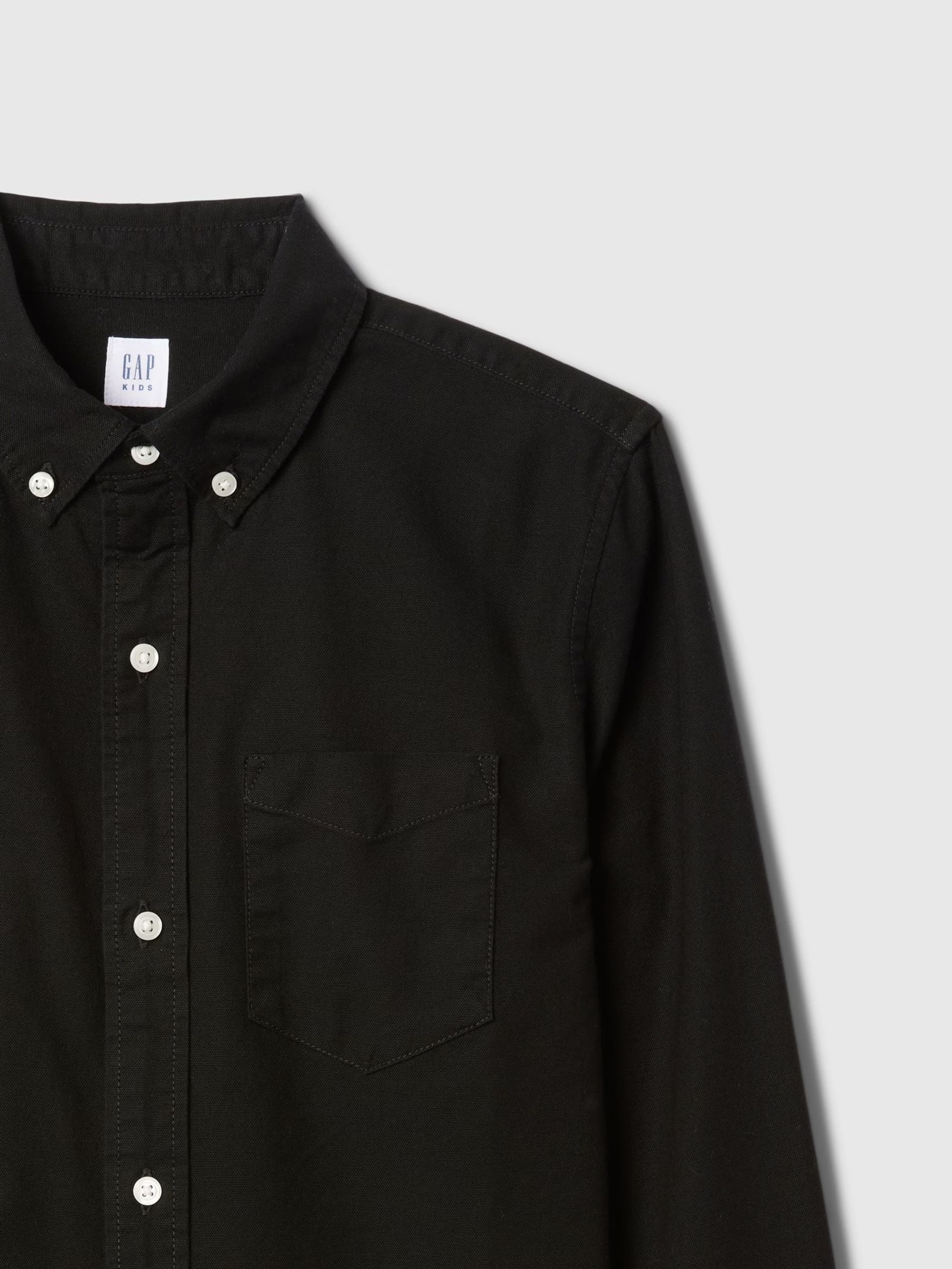 Black Long Sleeve Oxford Shirt (4-13yrs) - Image 5 of 6