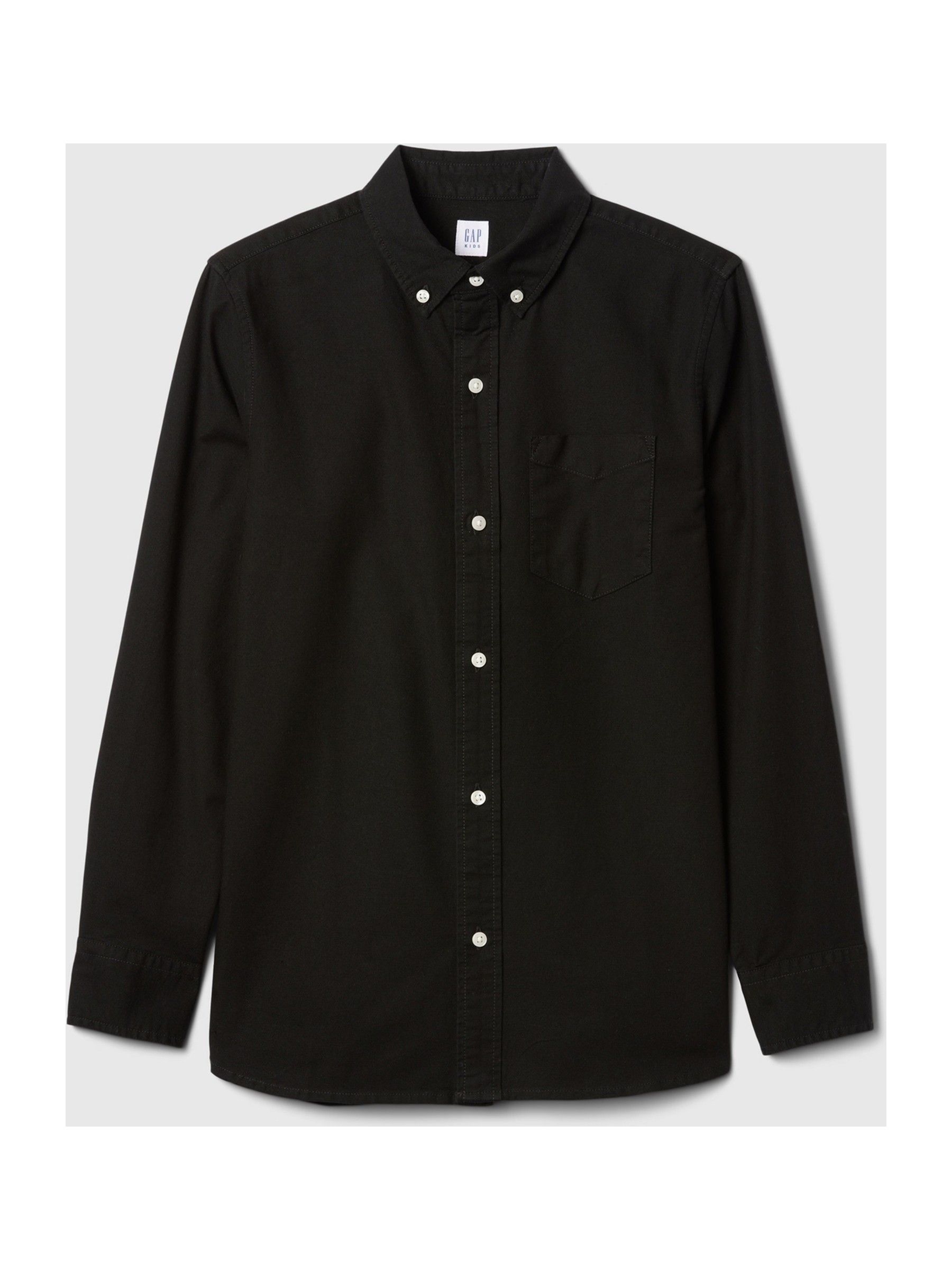Black Long Sleeve Oxford Shirt (4-13yrs) - Image 6 of 6