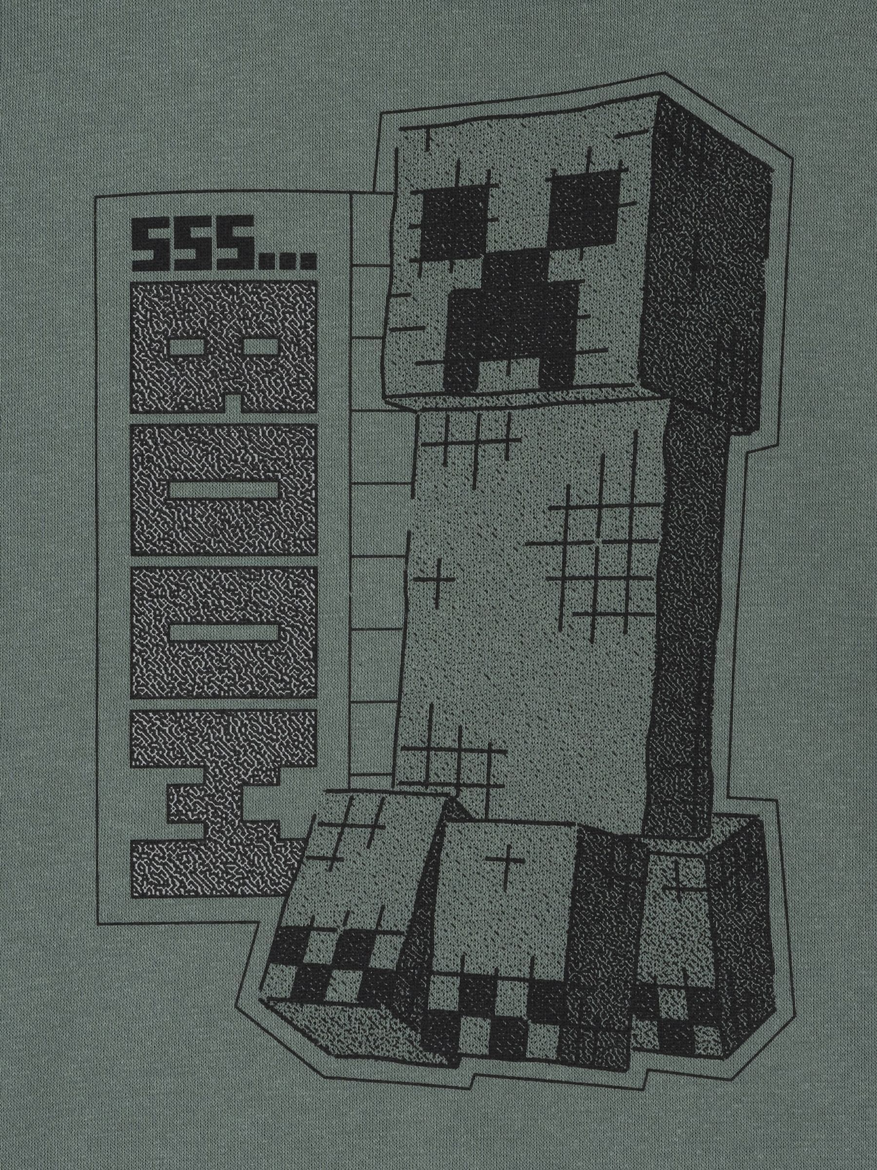 Green Minecraft Graphic Crew Neck Jumper (4-13yrs) - Image 3 of 3