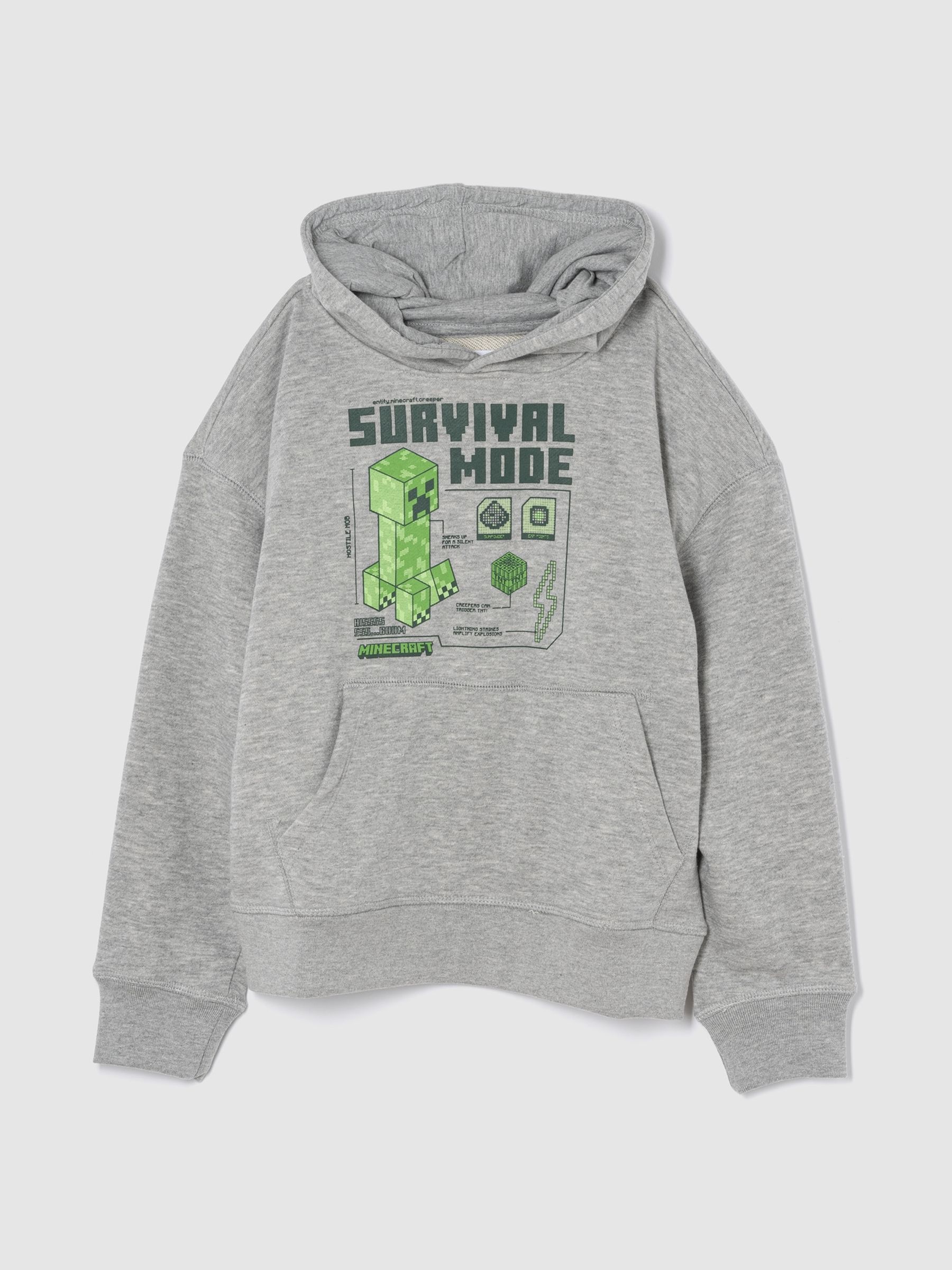 Grey Minecraft Graphic Hoodie (4-13yrs) - Image 1 of 3