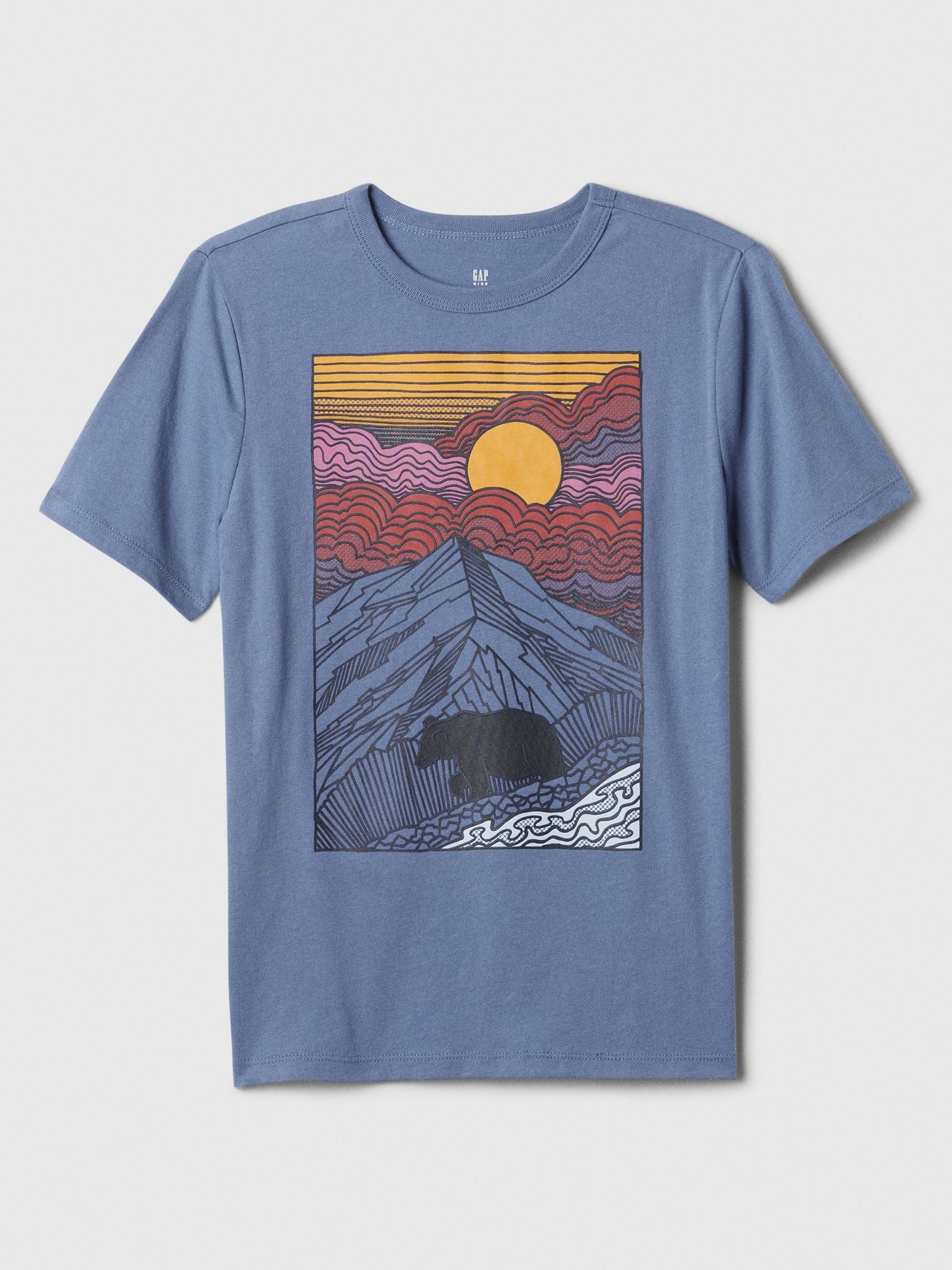 Blue Sunset Short Sleeve Graphic T-Shirt (4-13yrs) - Image 1 of 3 Blue Sunset Short Sleeve Graphic T-Shirt (4-13yrs) - Image 1 of 3