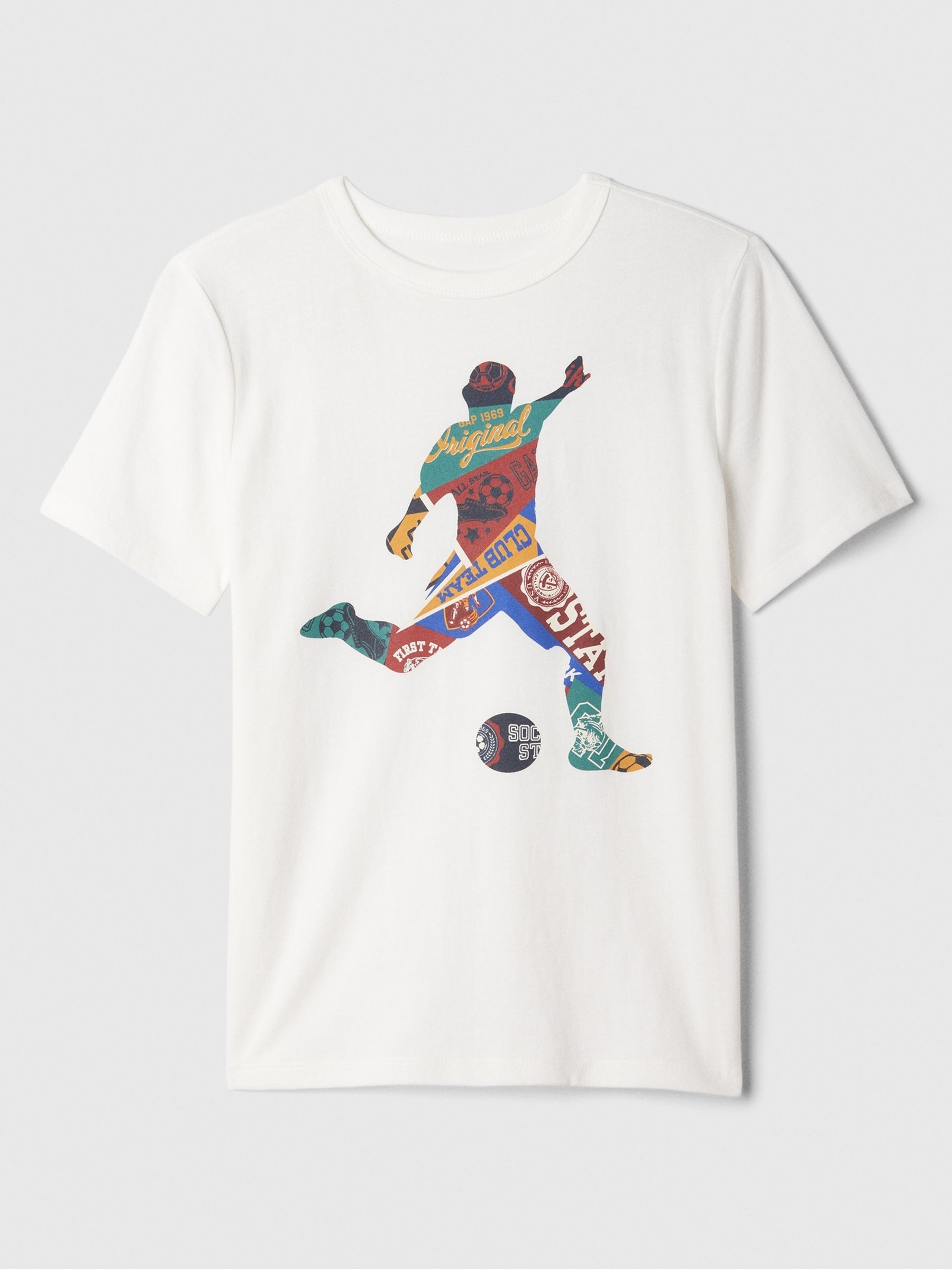 White Football Graphic Crew Neck Short Sleeve T-Shirt (4-13yrs) - Image 1 of 3