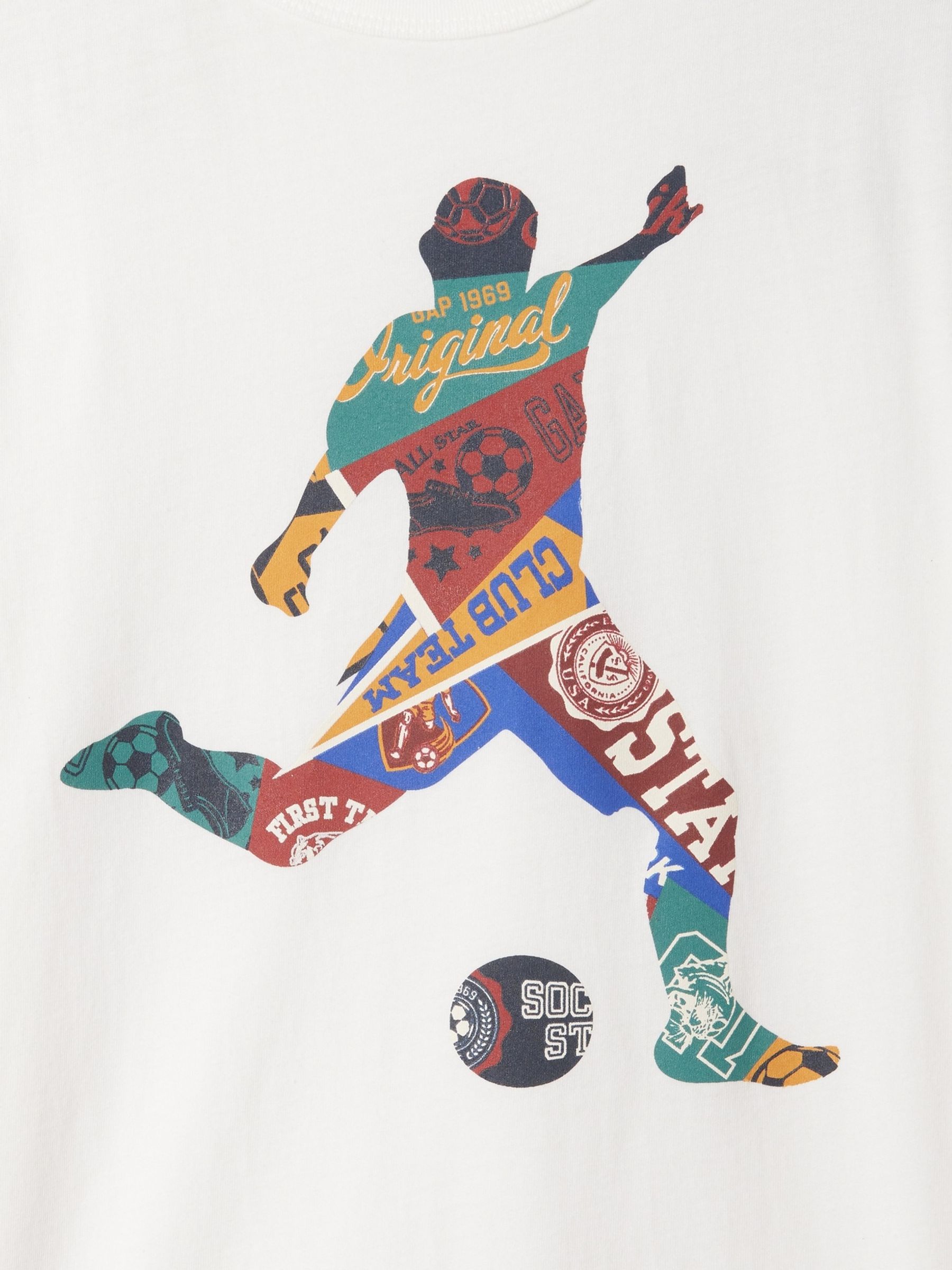 White Football Graphic Crew Neck Short Sleeve T-Shirt (4-13yrs) - Image 3 of 3
