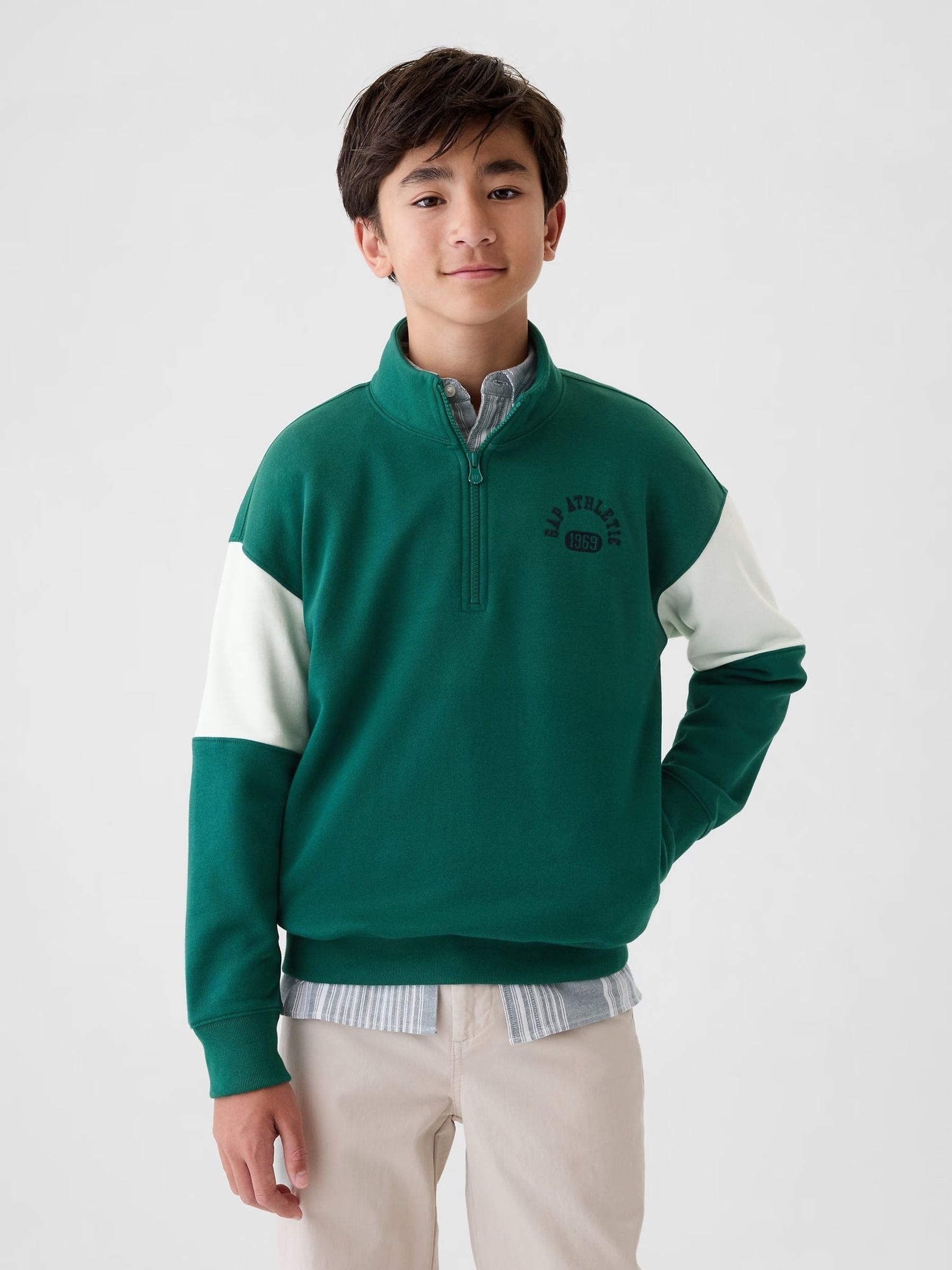 Green Half Zip Pullover (4-13yrs) - Image 1 of 5