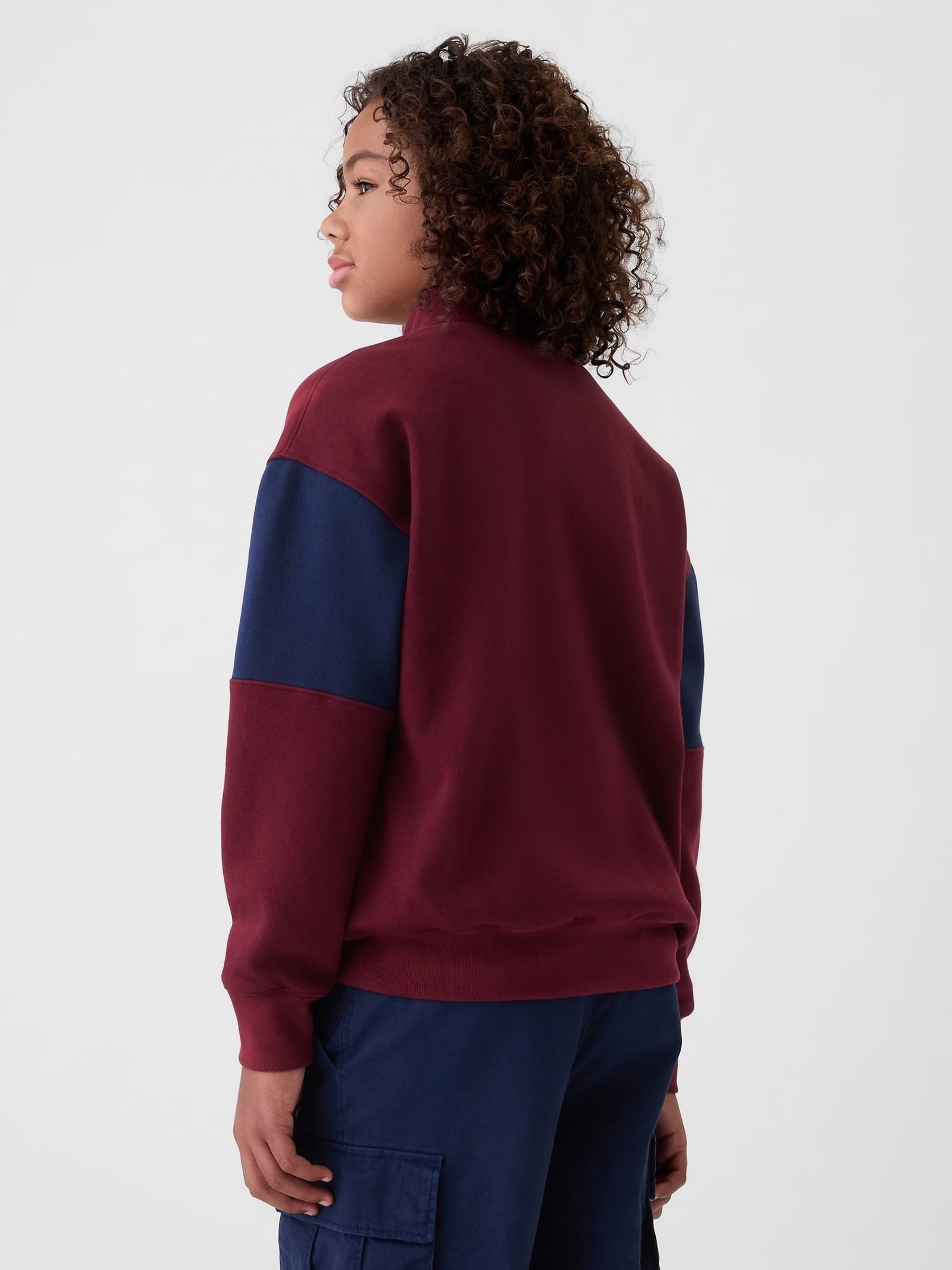 Burgundy Red Half Zip Pullover (4-13yrs) - Image 2 of 5