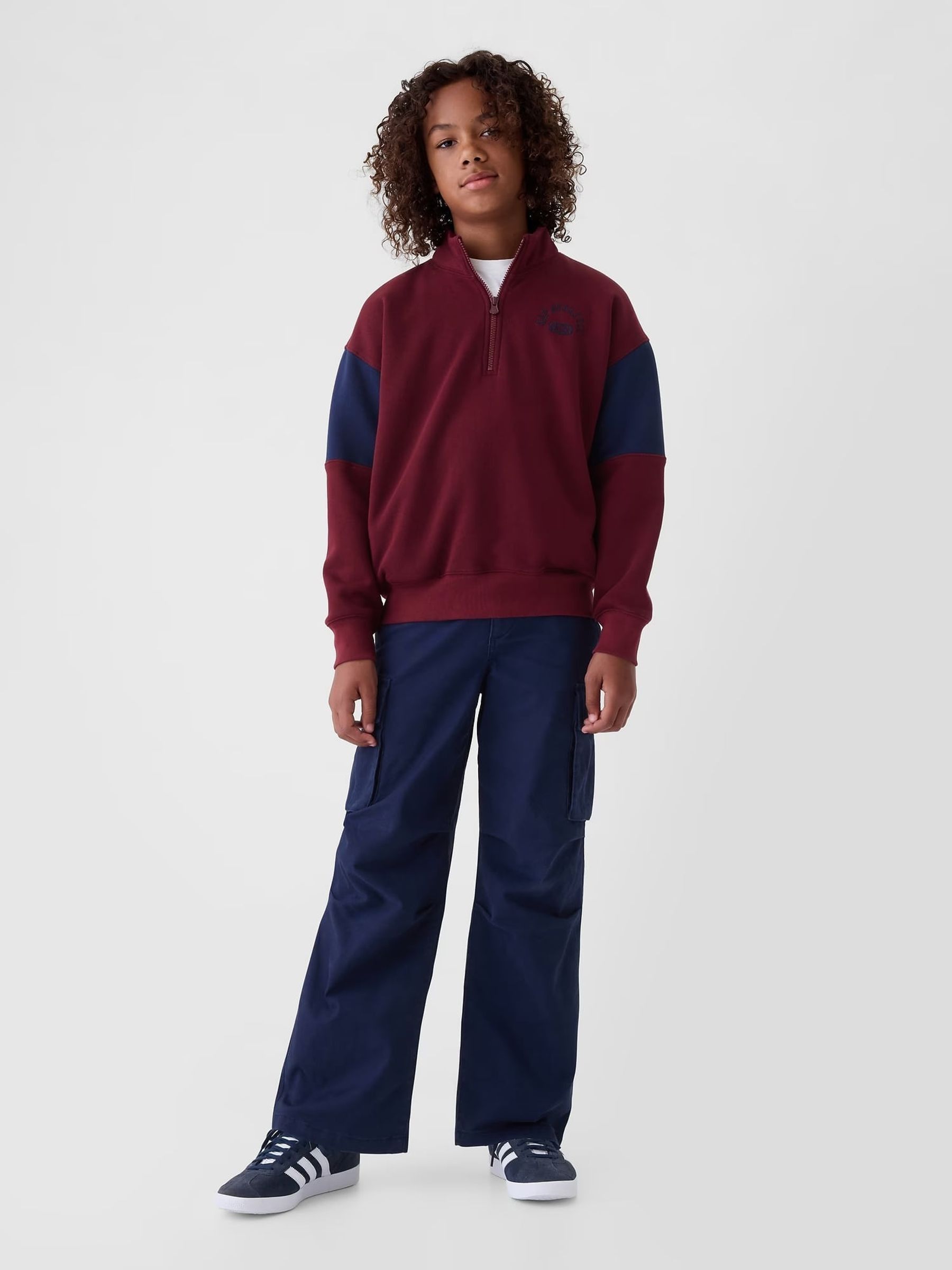 Burgundy Red Half Zip Pullover (4-13yrs) - Image 3 of 5