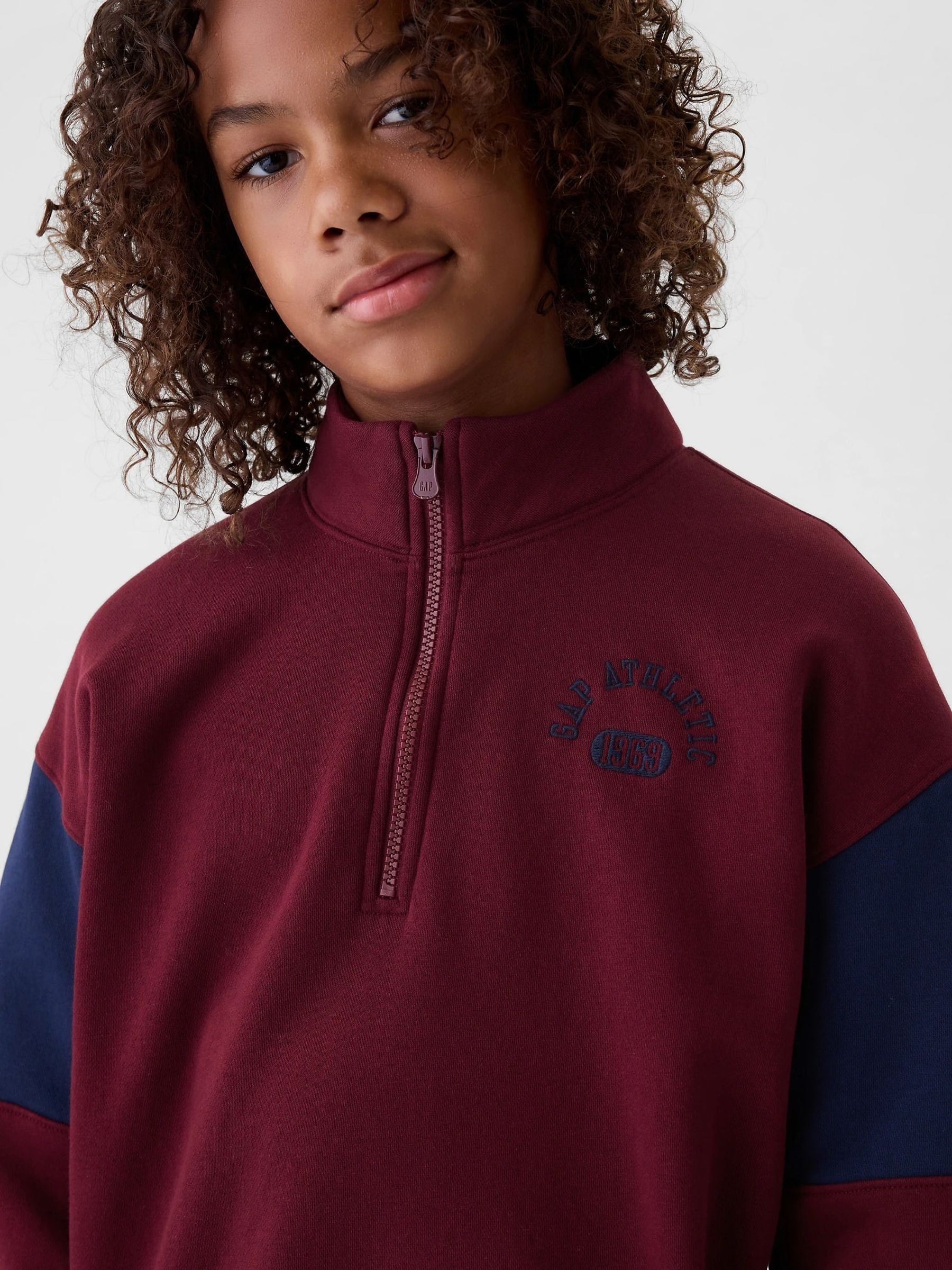 Burgundy Red Half Zip Pullover (4-13yrs) - Image 4 of 5