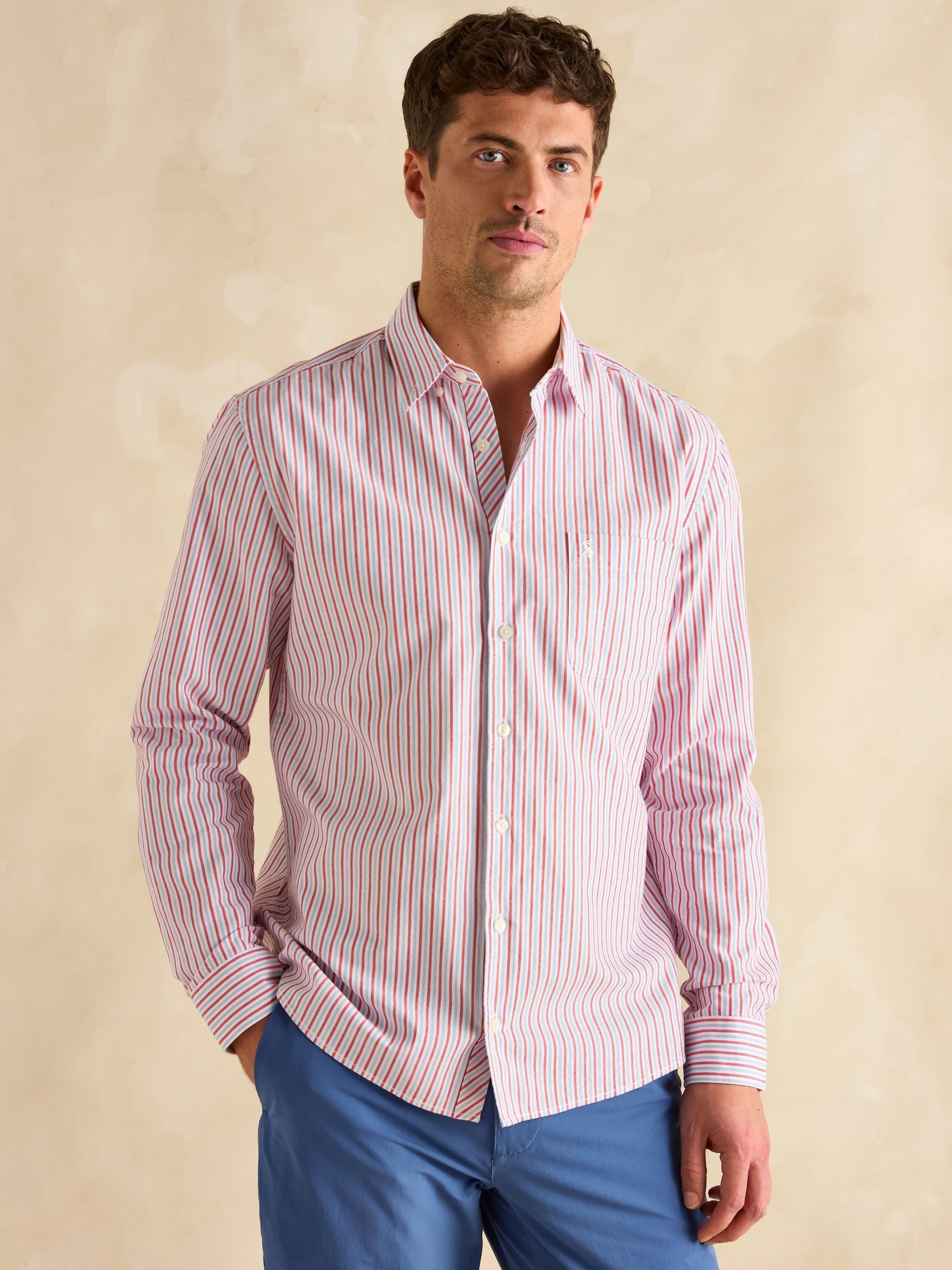 Oxford Red/Blue Stripe Classic Fit Shirt - Image 2 of 11