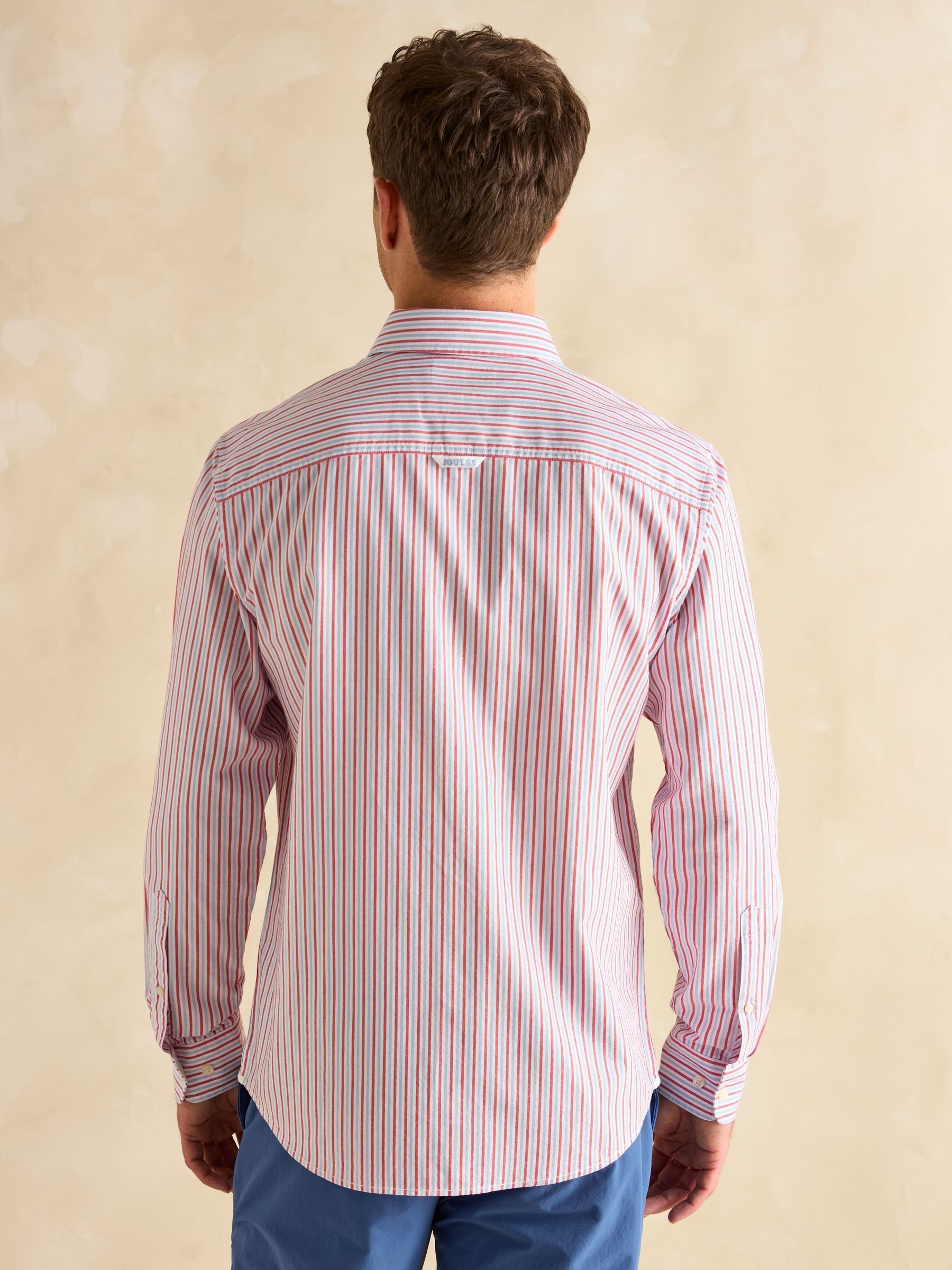 Oxford Red/Blue Stripe Classic Fit Shirt - Image 3 of 11