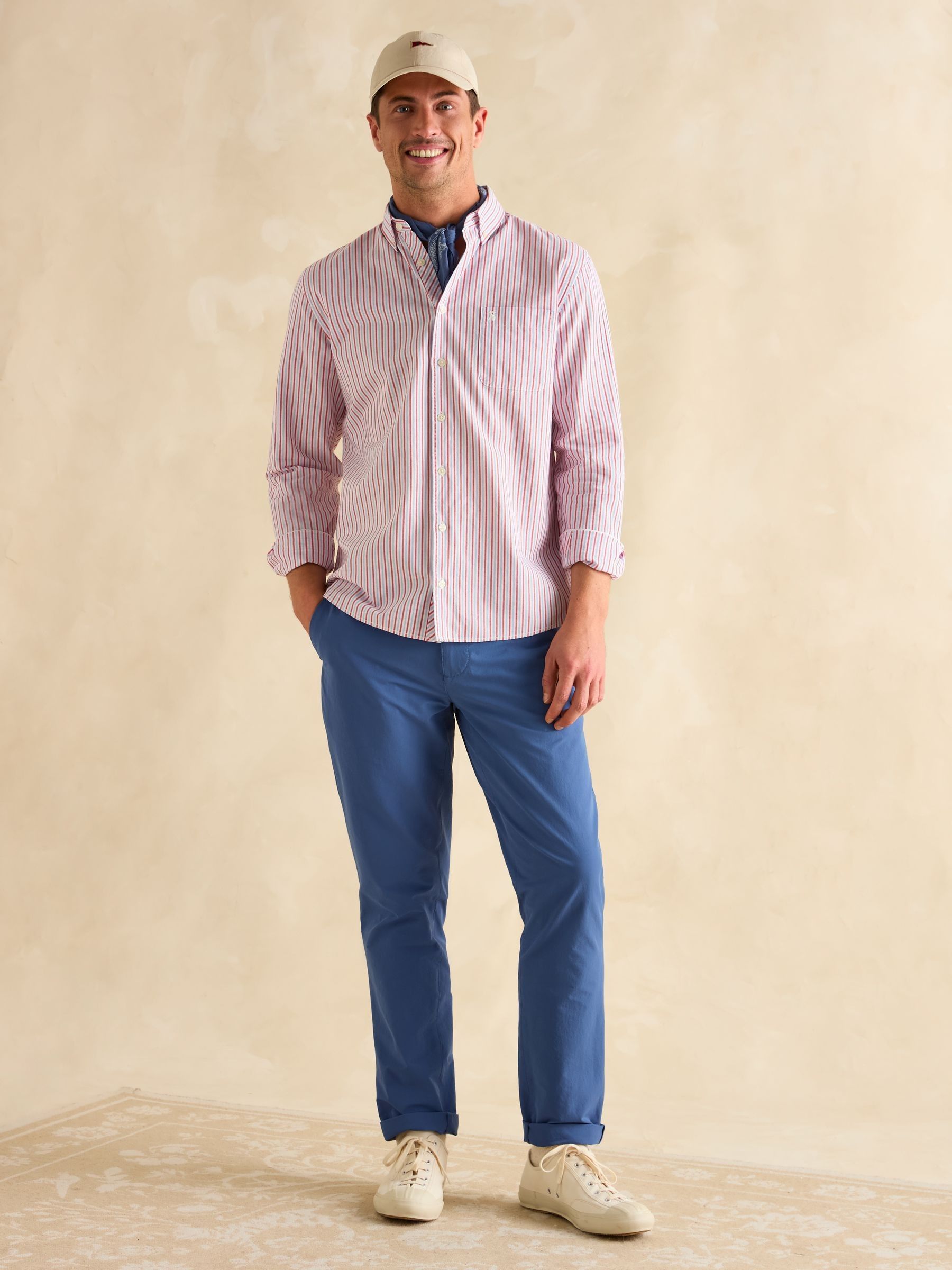 Oxford Red/Blue Stripe Classic Fit Shirt - Image 5 of 11