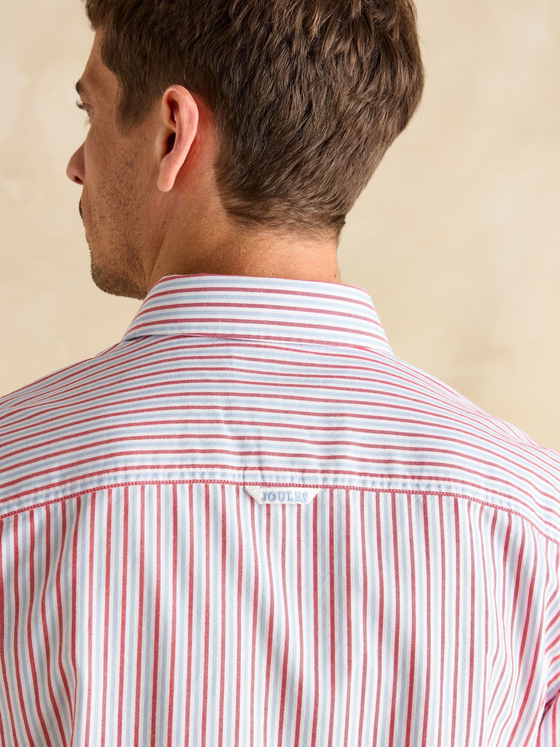 Oxford Red/Blue Stripe Classic Fit Shirt - Image 6 of 11