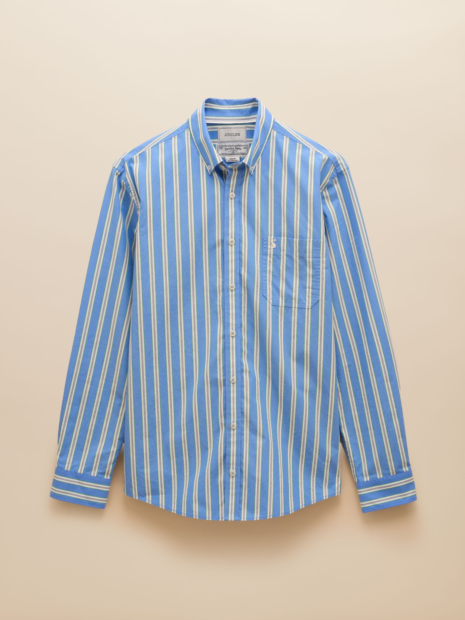 Poplin Blue Stripe Classic Fit Shirt - Image 7 of 9