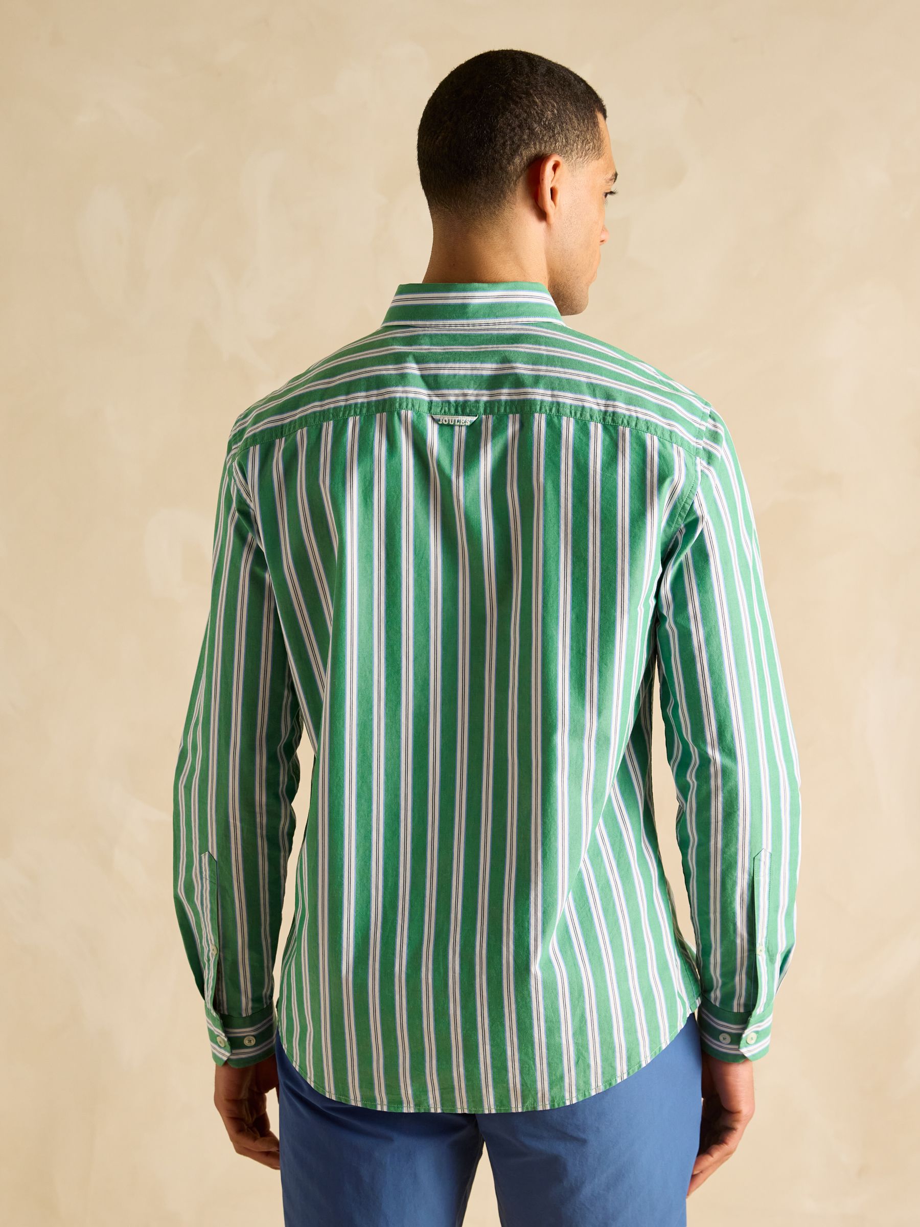Poplin Green Stripe Classic Fit Shirt - Image 3 of 9