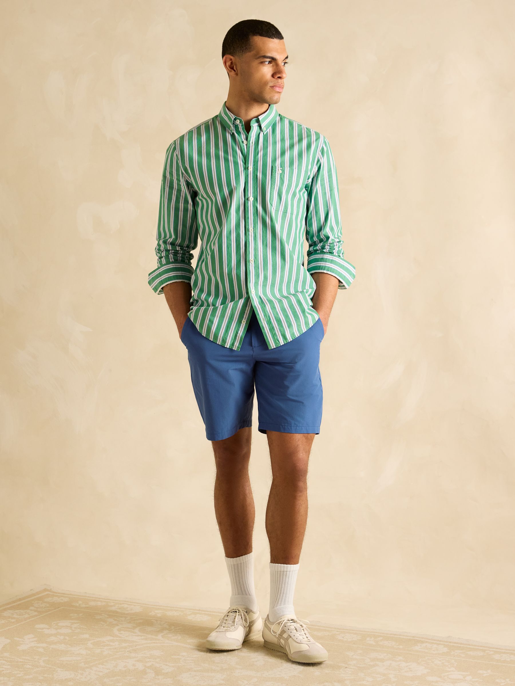 Poplin Green Stripe Classic Fit Shirt - Image 4 of 9