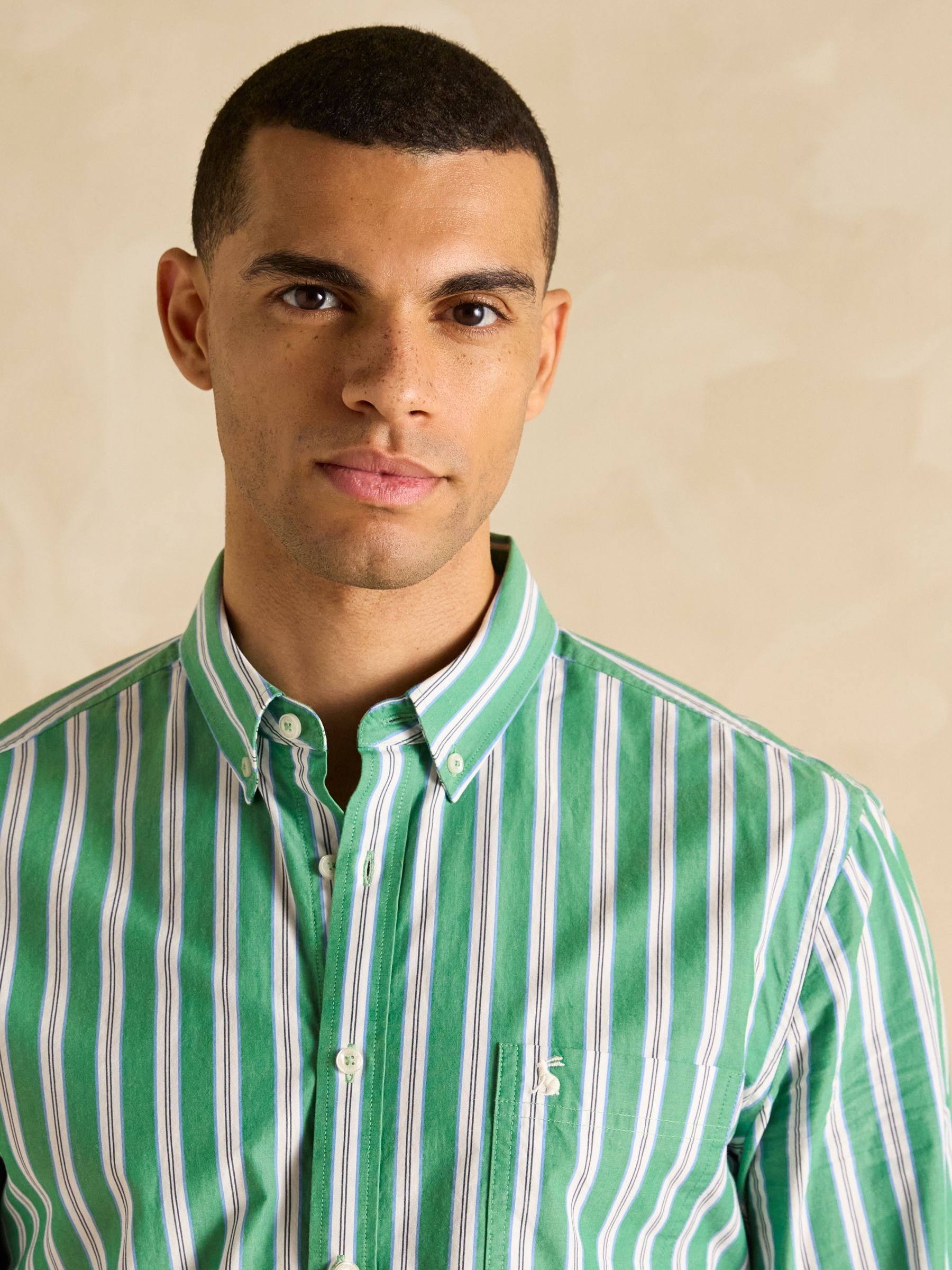 Poplin Green Stripe Classic Fit Shirt - Image 5 of 9
