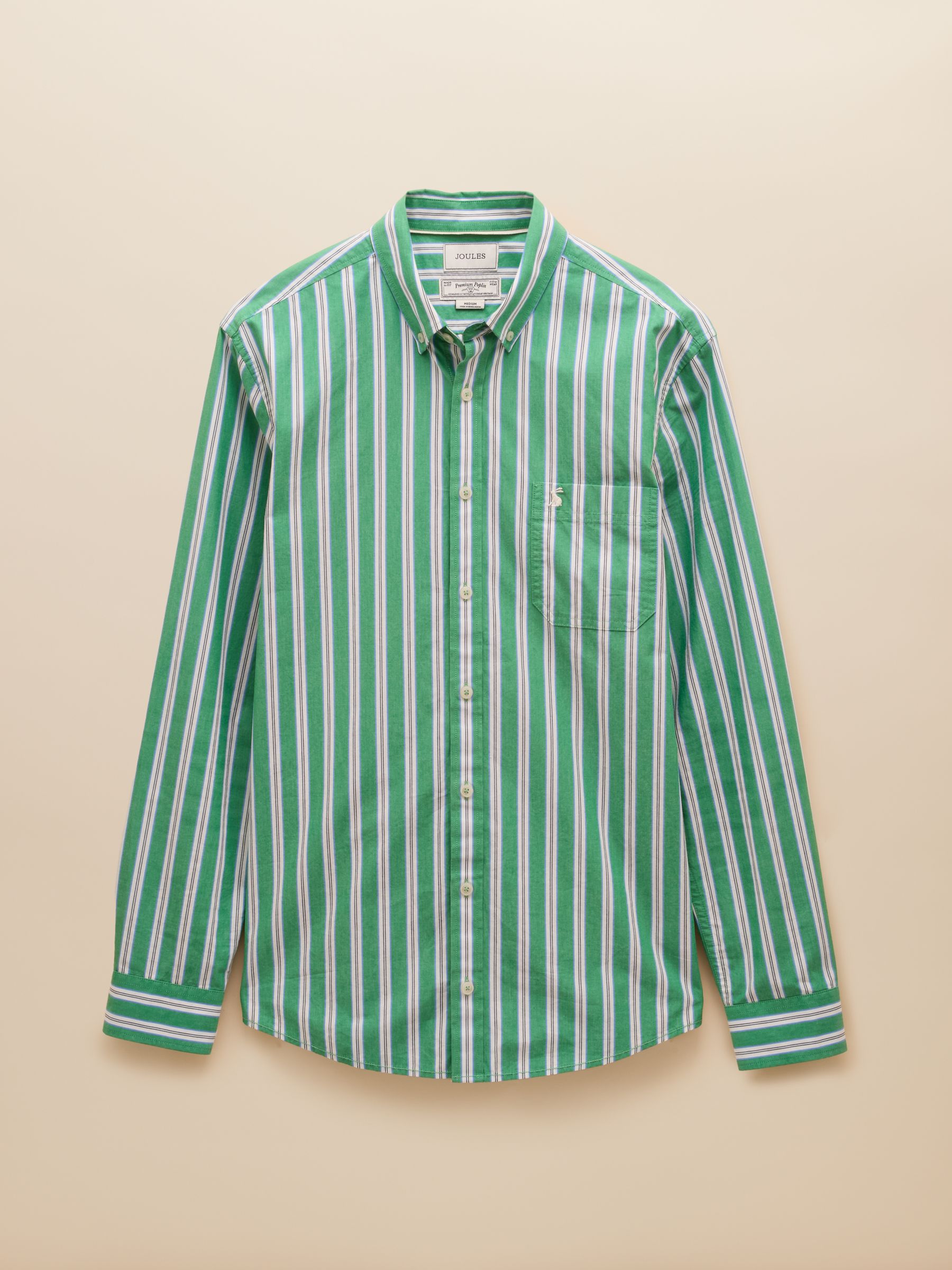 Poplin Green Stripe Classic Fit Shirt - Image 8 of 9