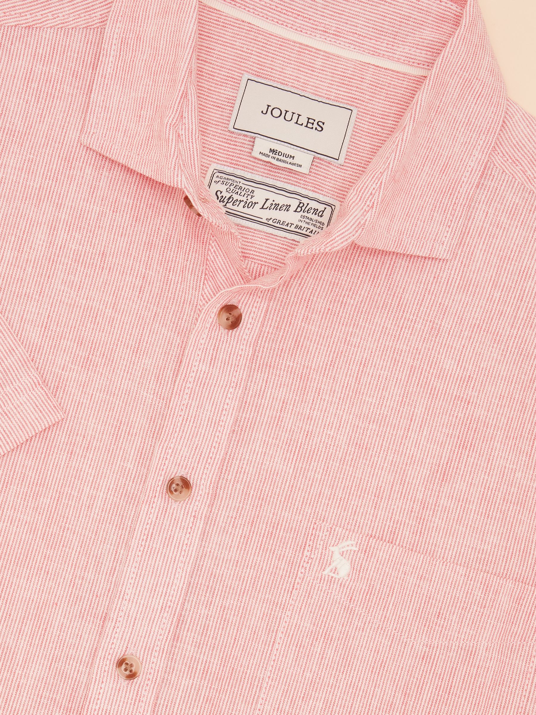 Linen Blend Red Stripe Short Sleeve Shirt - Image 1 of 8