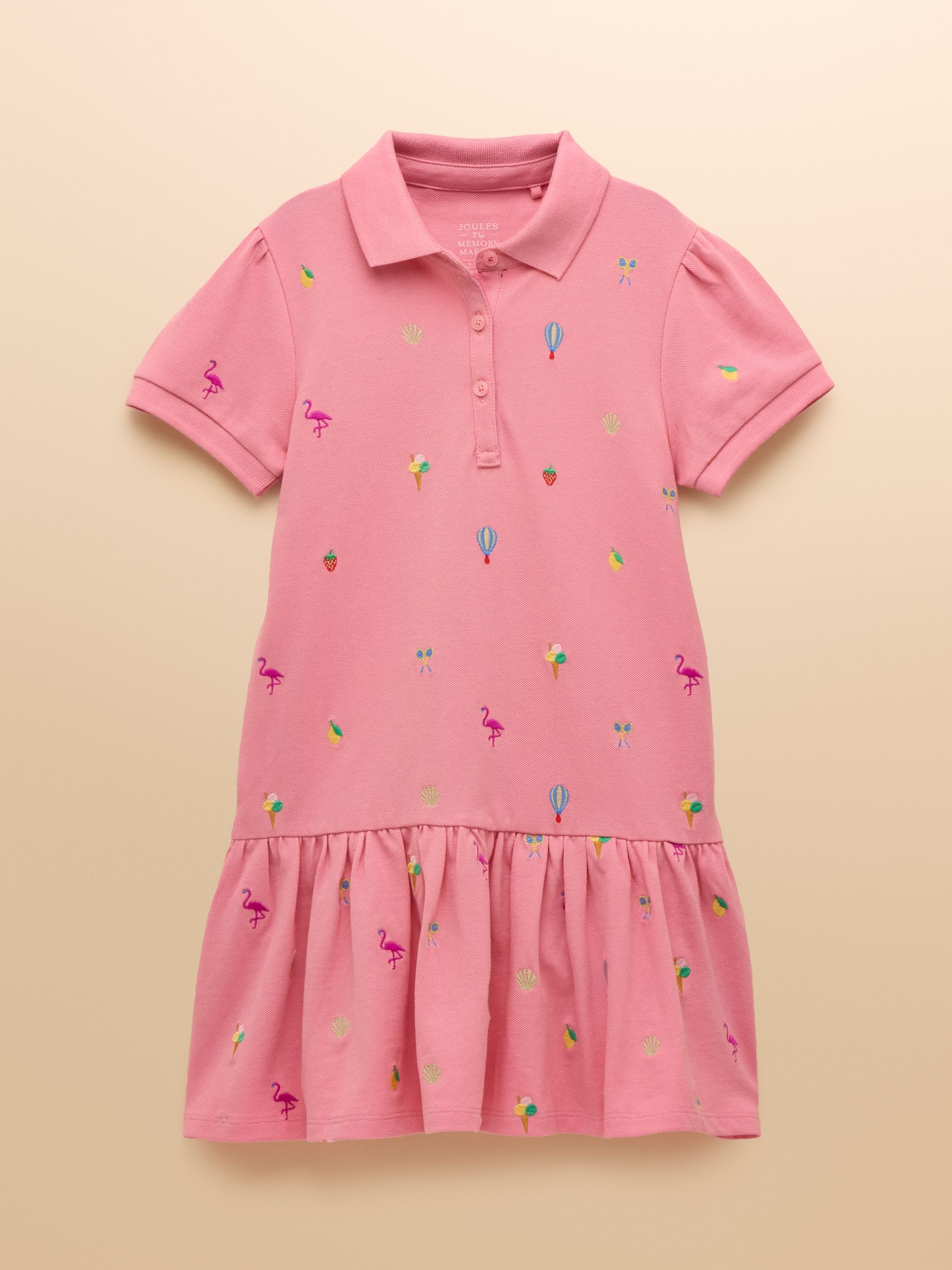 Girls' Pink Polo Shirt Dress - Image 1 of 5