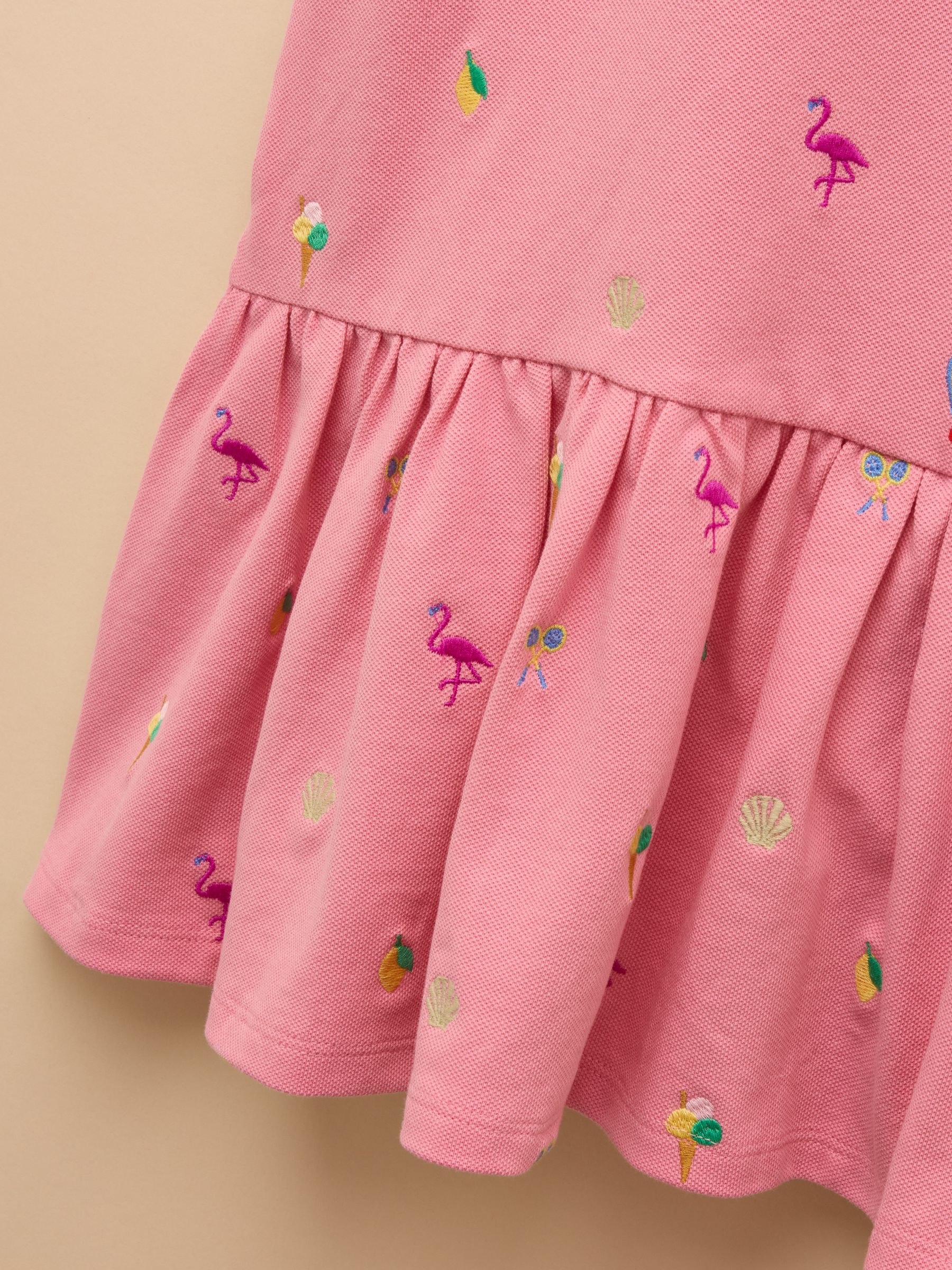 Girls' Pink Polo Shirt Dress - Image 3 of 5