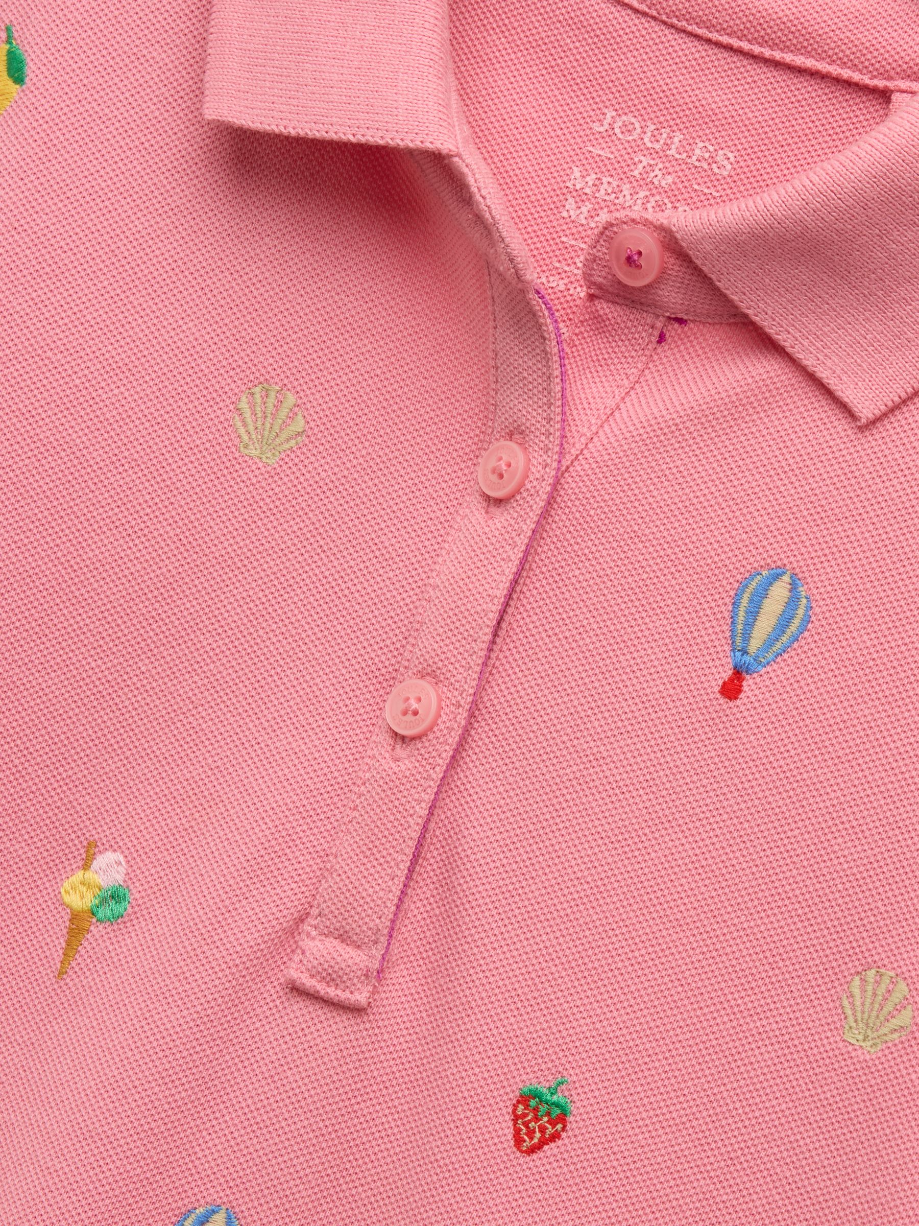 Girls' Orla Pink Short Sleeve Polo Shirt Dress - Image 6 of 7