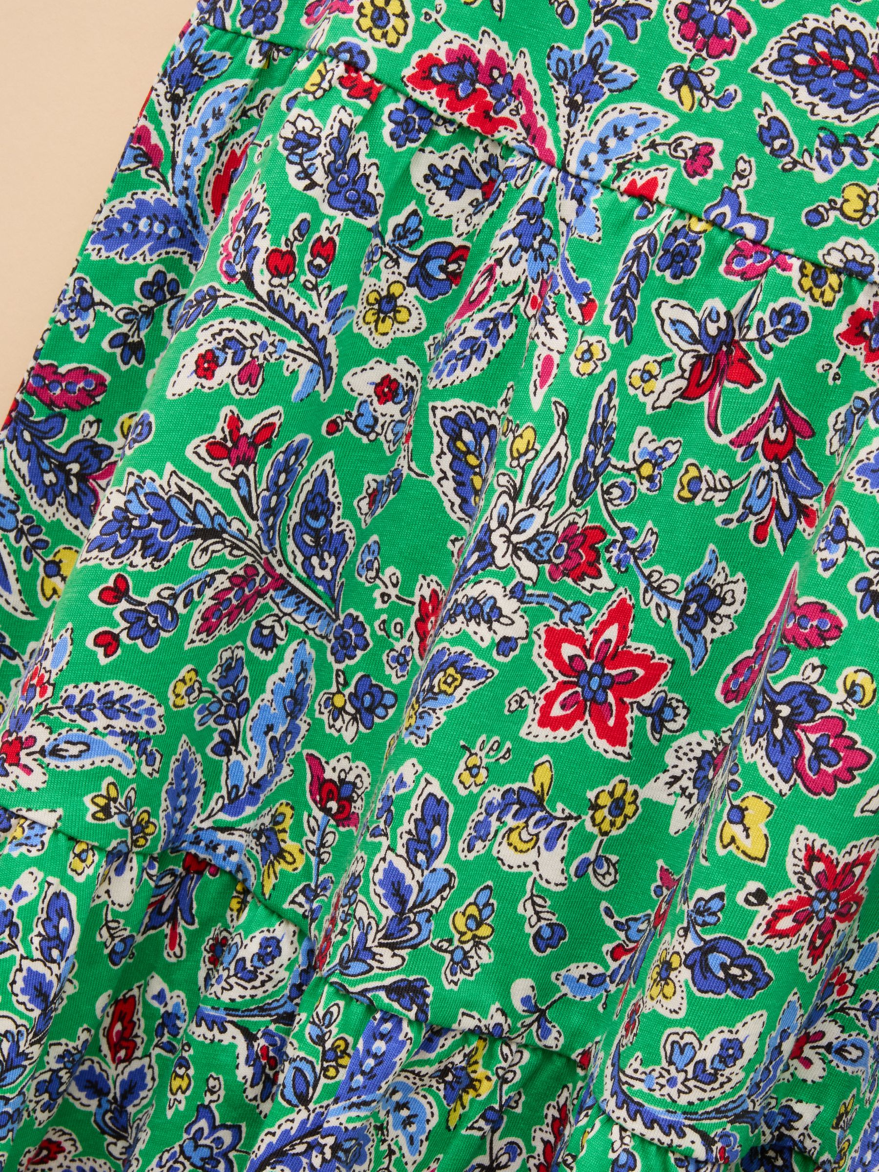 Butterfly Green Print Frill Sleeve Dress - Image 5 of 5 Butterfly Green Print Frill Sleeve Dress - Image 5 of 5