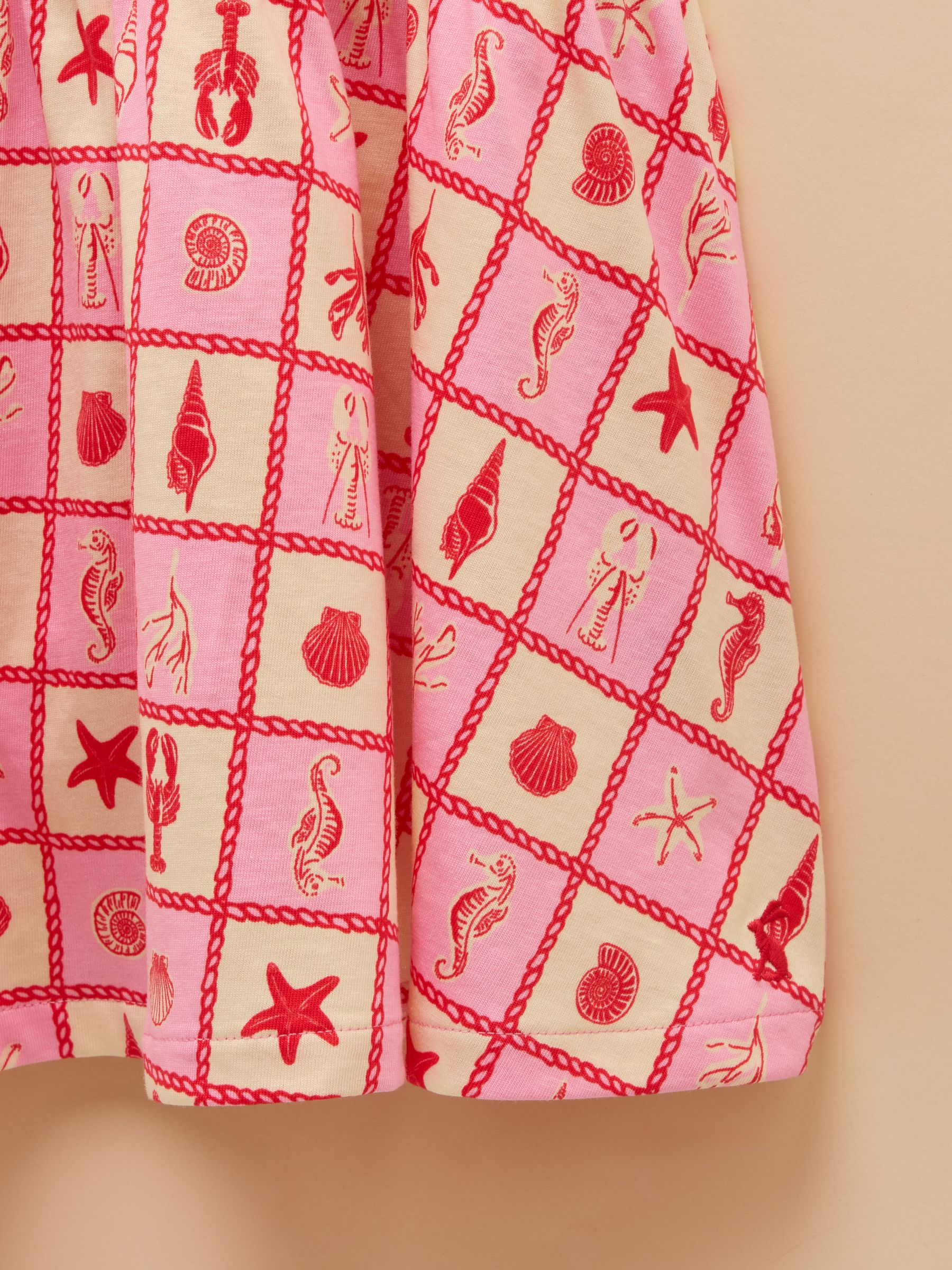 Butterly Pink/Cream Print Frill Sleeve Dress - Image 3 of 4