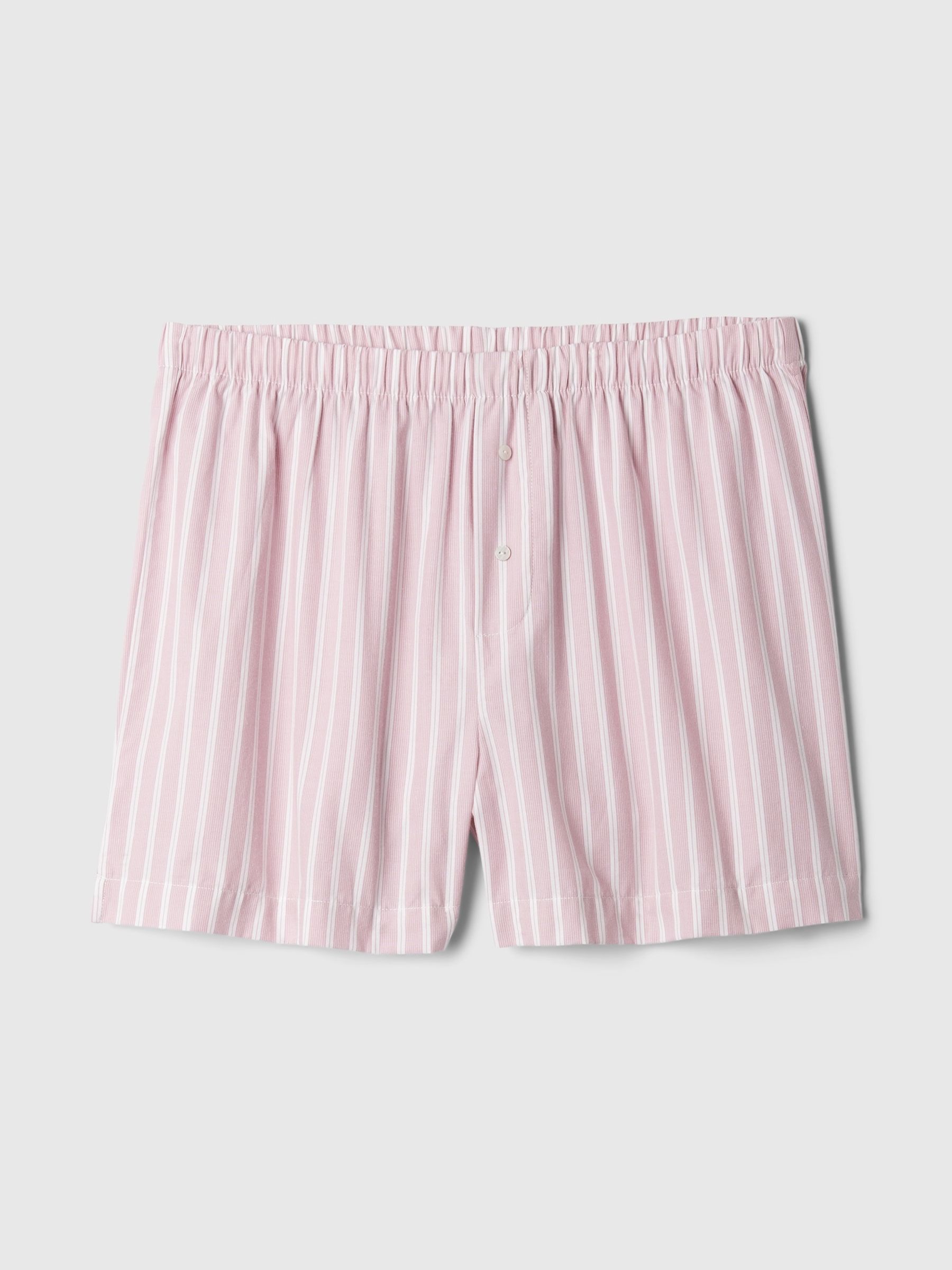 Pink Stripe 100% Cotton Poplin Pyjama Boxer Shorts - Image 5 of 5