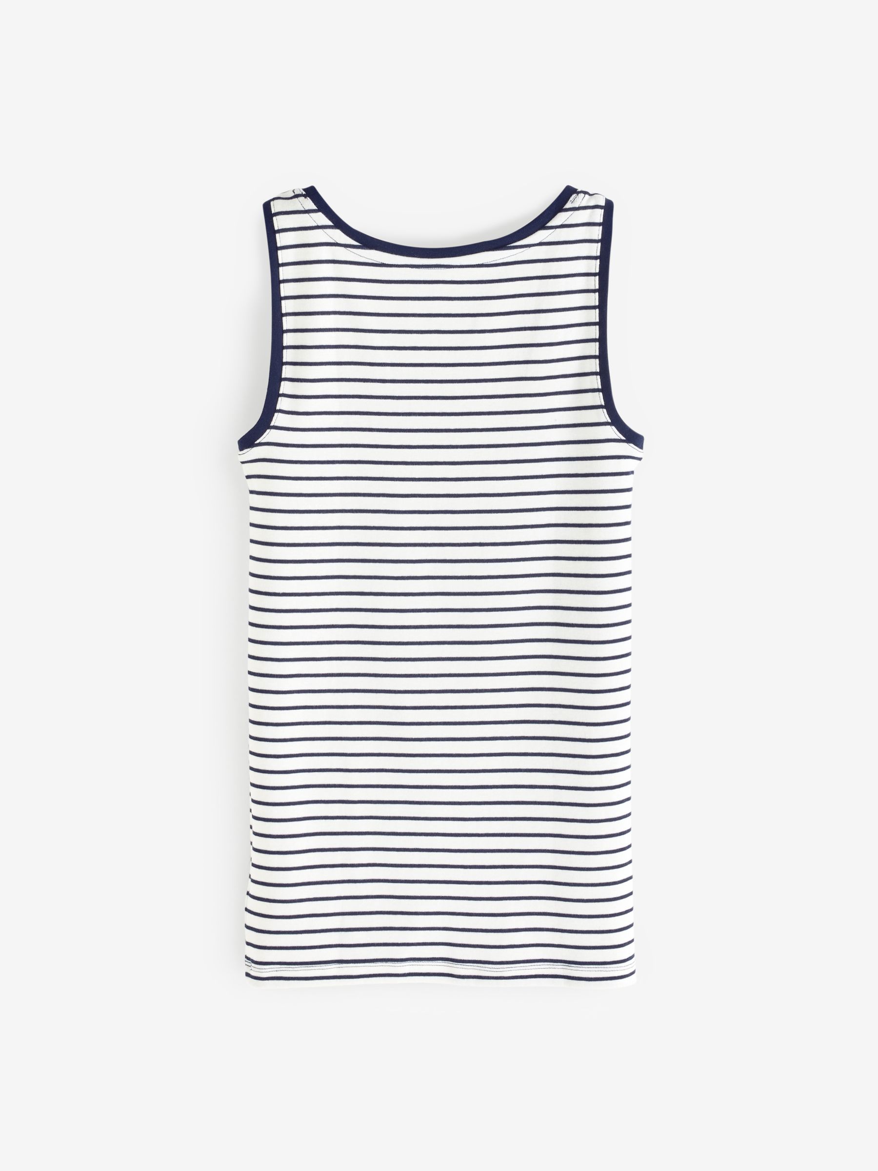 White/Blue Stripe Modern Cotton-Modal Vest - Image 3 of 5